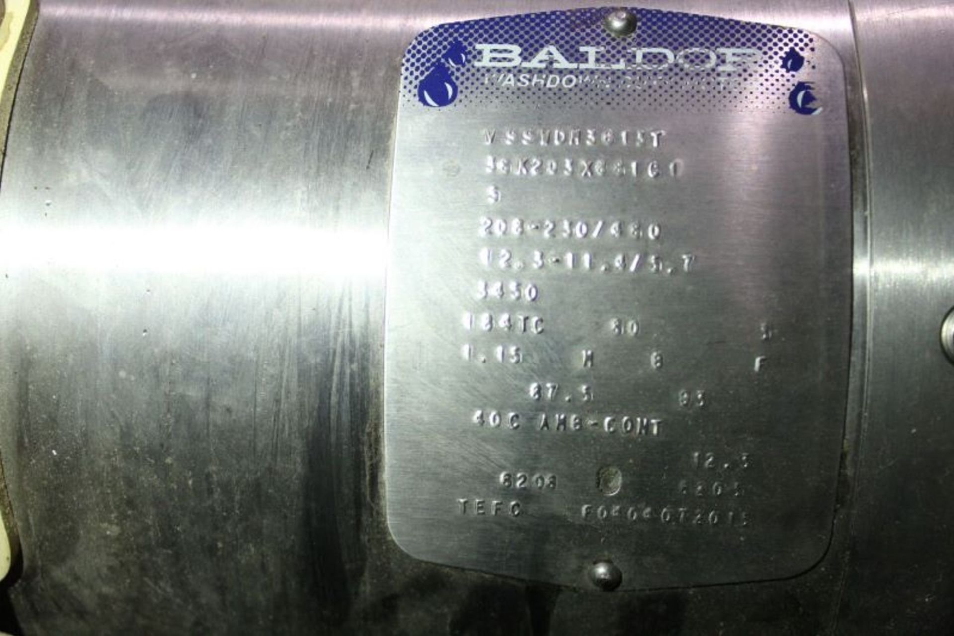 Baldor Washdown Duty Motor, Model# vsswdm3613t - Image 2 of 3