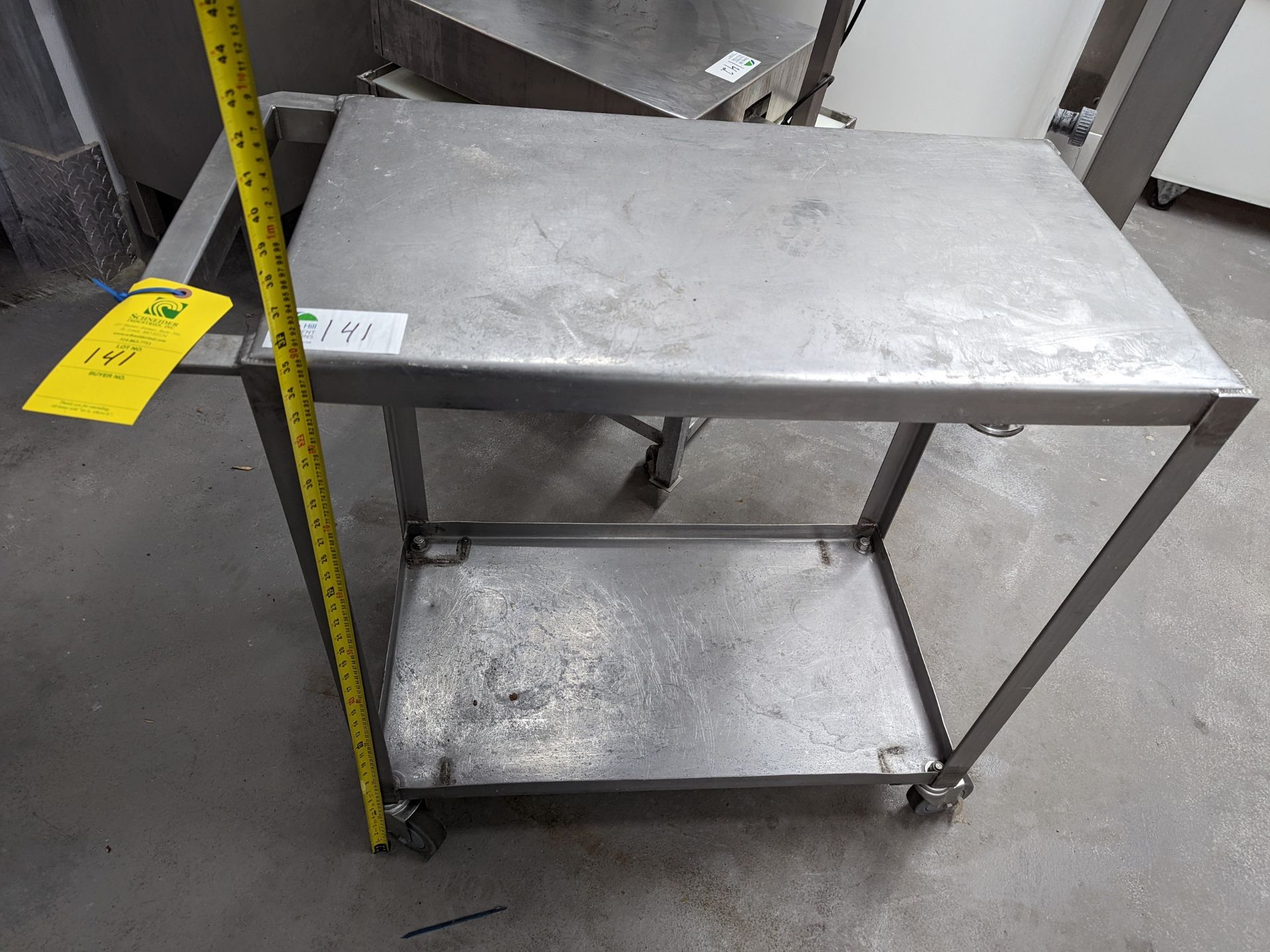 Stainless Steel Rolling Cart, 37"Lx19"Wx35"H ***BIDDER NOTE -- Rigging fee of  $30  to be added to - Image 5 of 6