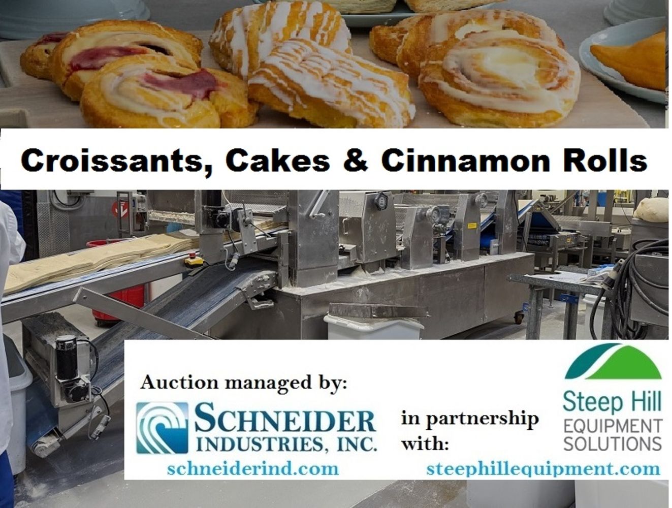 Croissants, Cakes, Cinnamon Rolls Auction -- Aspire Bakery in BC Canada -- Surplus to Ongoing Operations