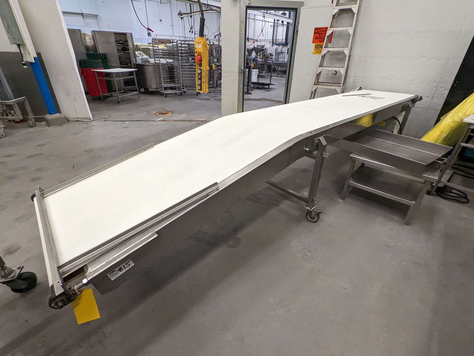 Conveyor, White Food Grade Belt, Belt 191"L 31"W, First 65" is inclined, 24" infeed height 34" - Image 2 of 21