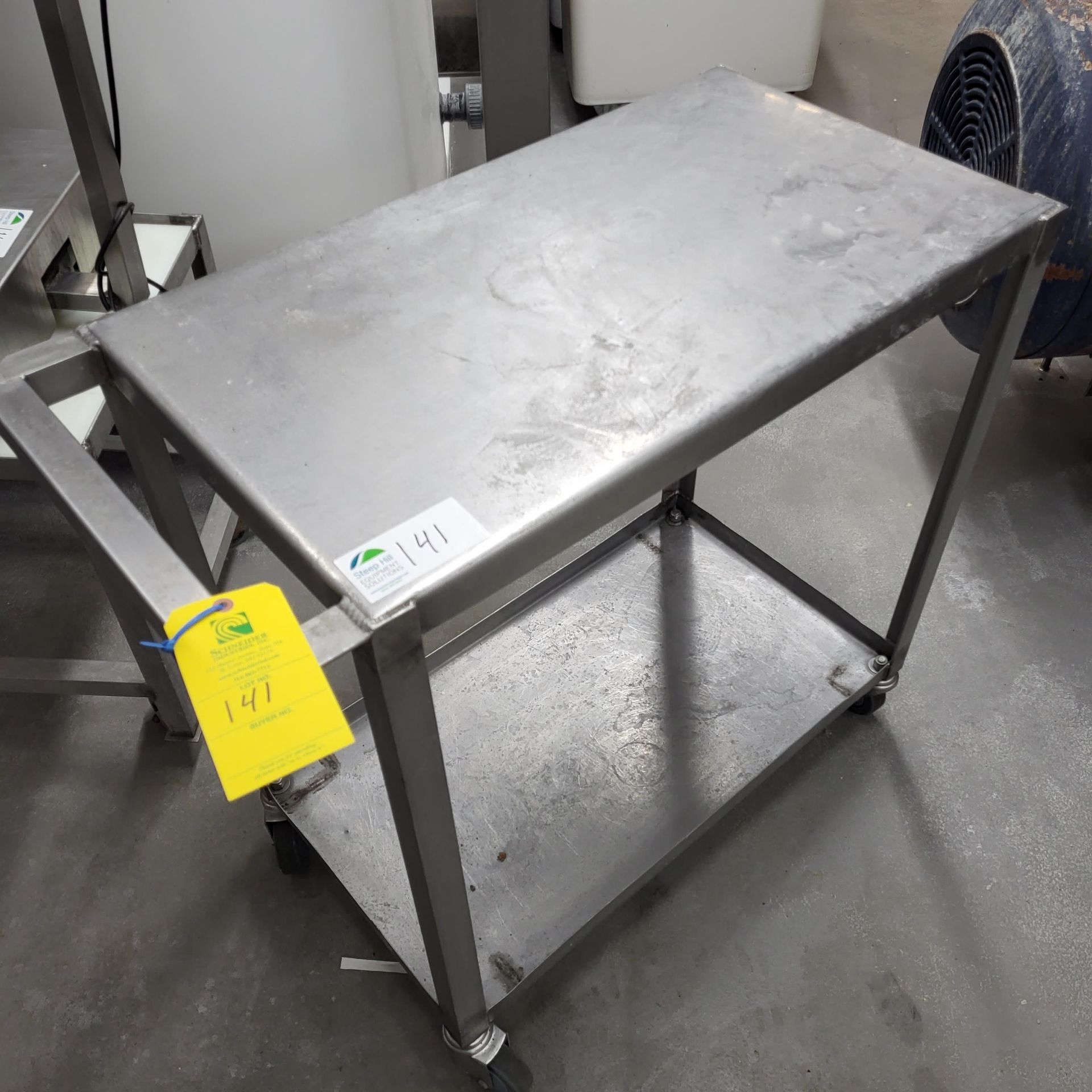 Stainless Steel Rolling Cart, 37"Lx19"Wx35"H ***BIDDER NOTE -- Rigging fee of  $30  to be added to