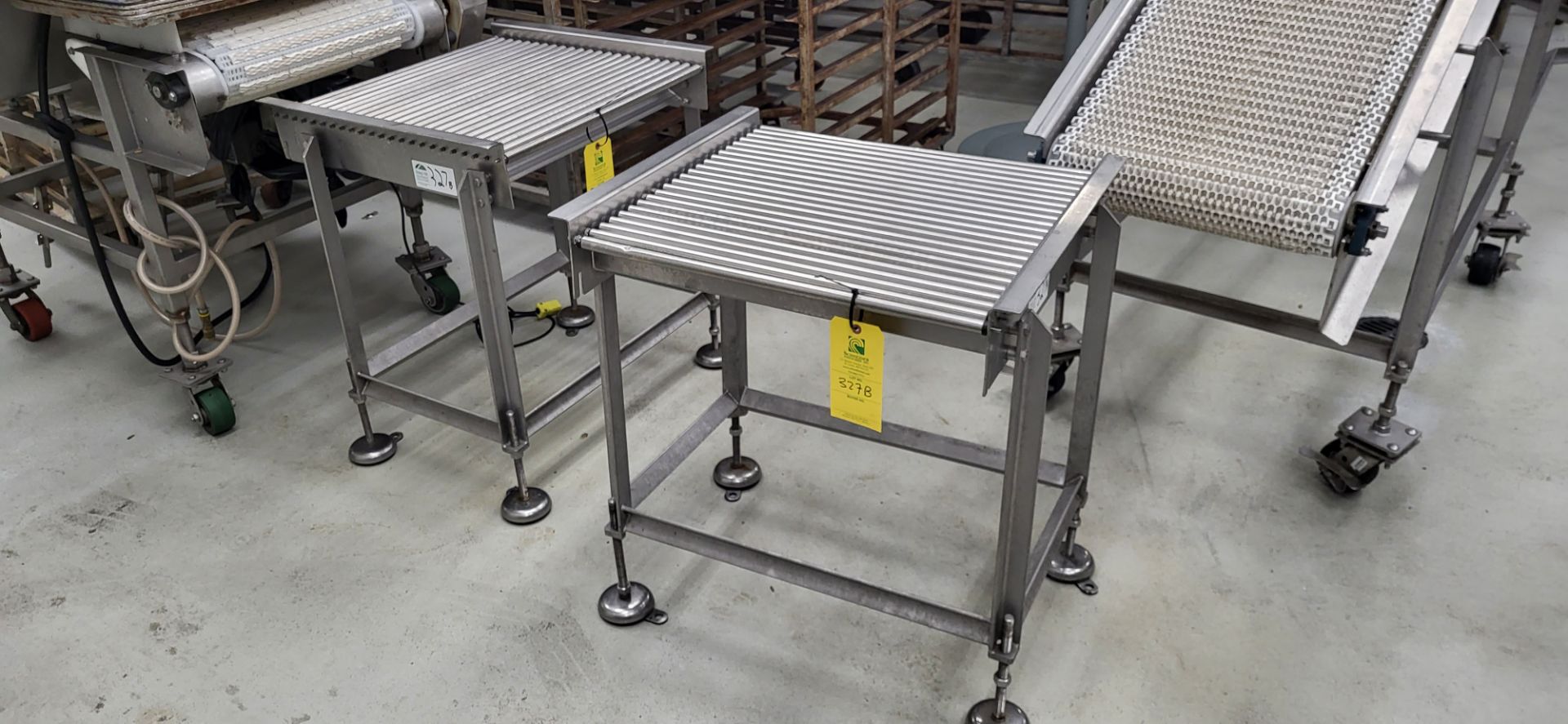 Lot of 2 Box Case Roller Conveyors