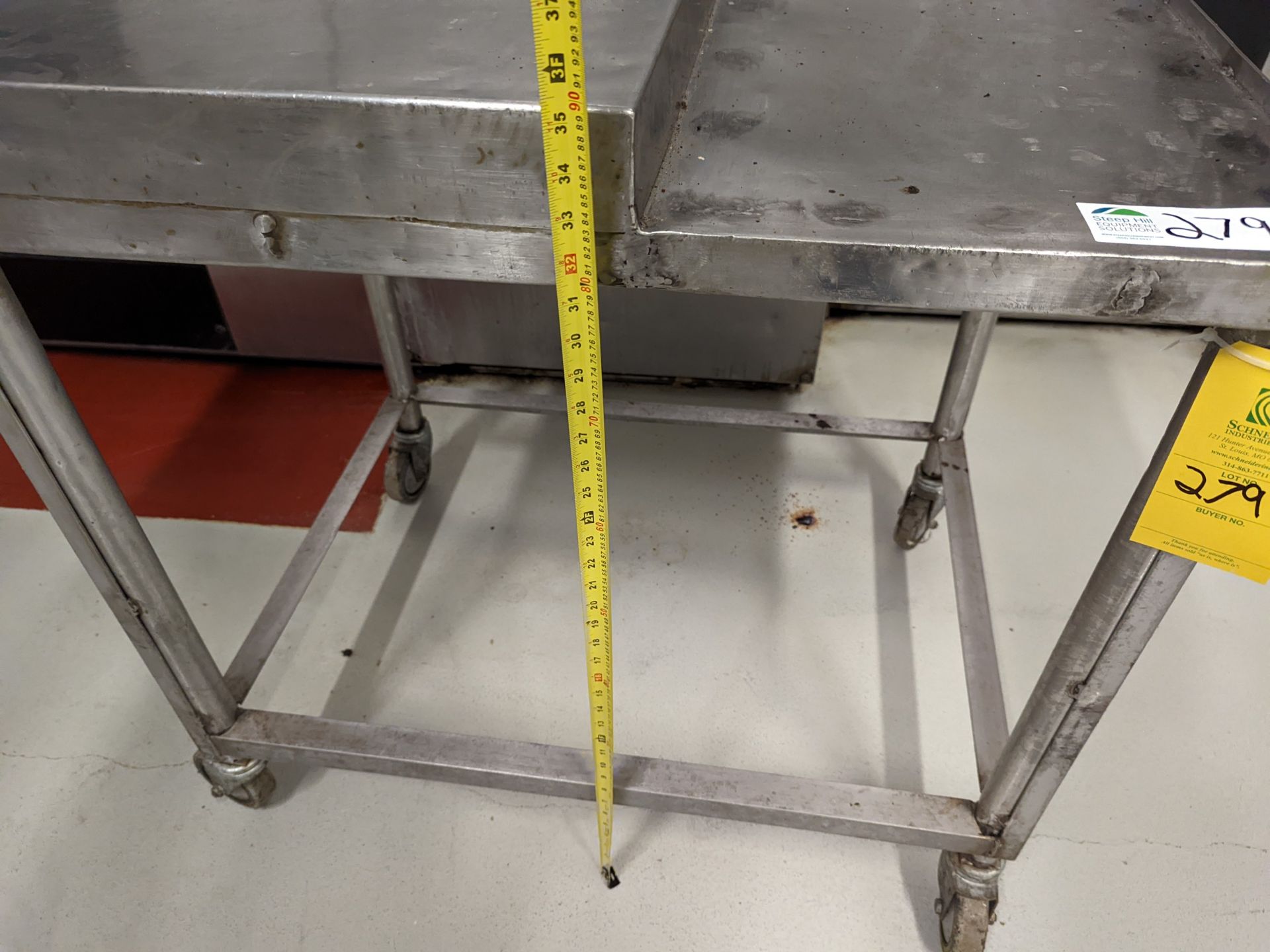 Stainless Rolling Table with shelf, 35in x 26in x 35in - Image 4 of 4