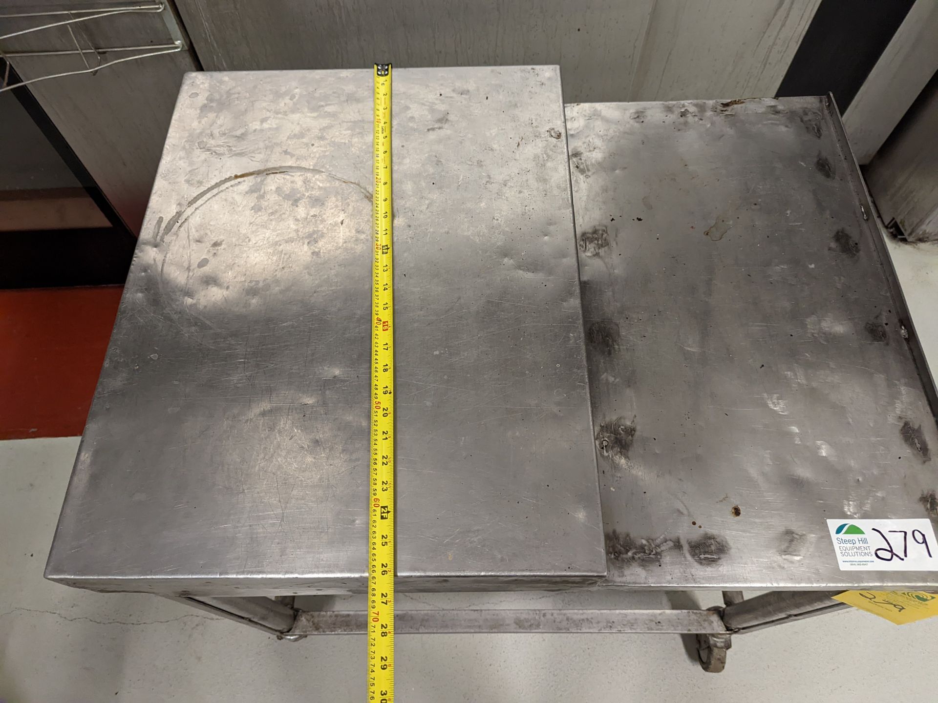 Stainless Rolling Table with shelf, 35in x 26in x 35in - Image 3 of 4