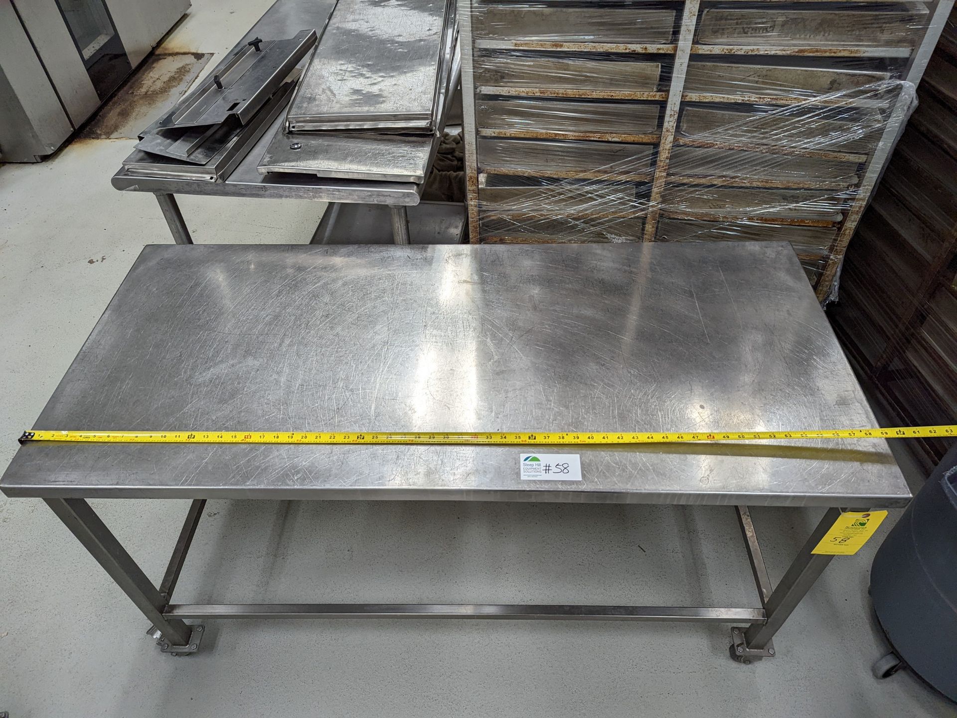 Stainless Table on castor wheels, 60Lx27Wx34H - Image 3 of 4