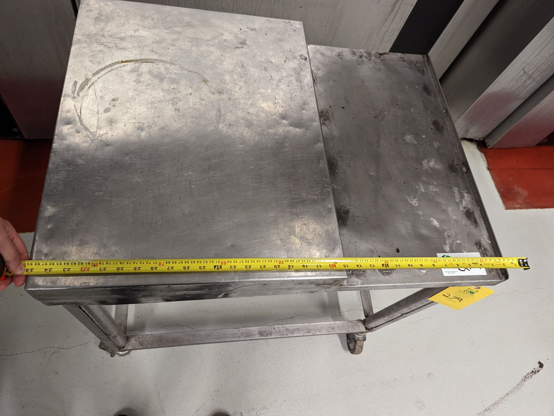 Stainless Rolling Table with shelf, 35in x 26in x 35in - Image 2 of 4