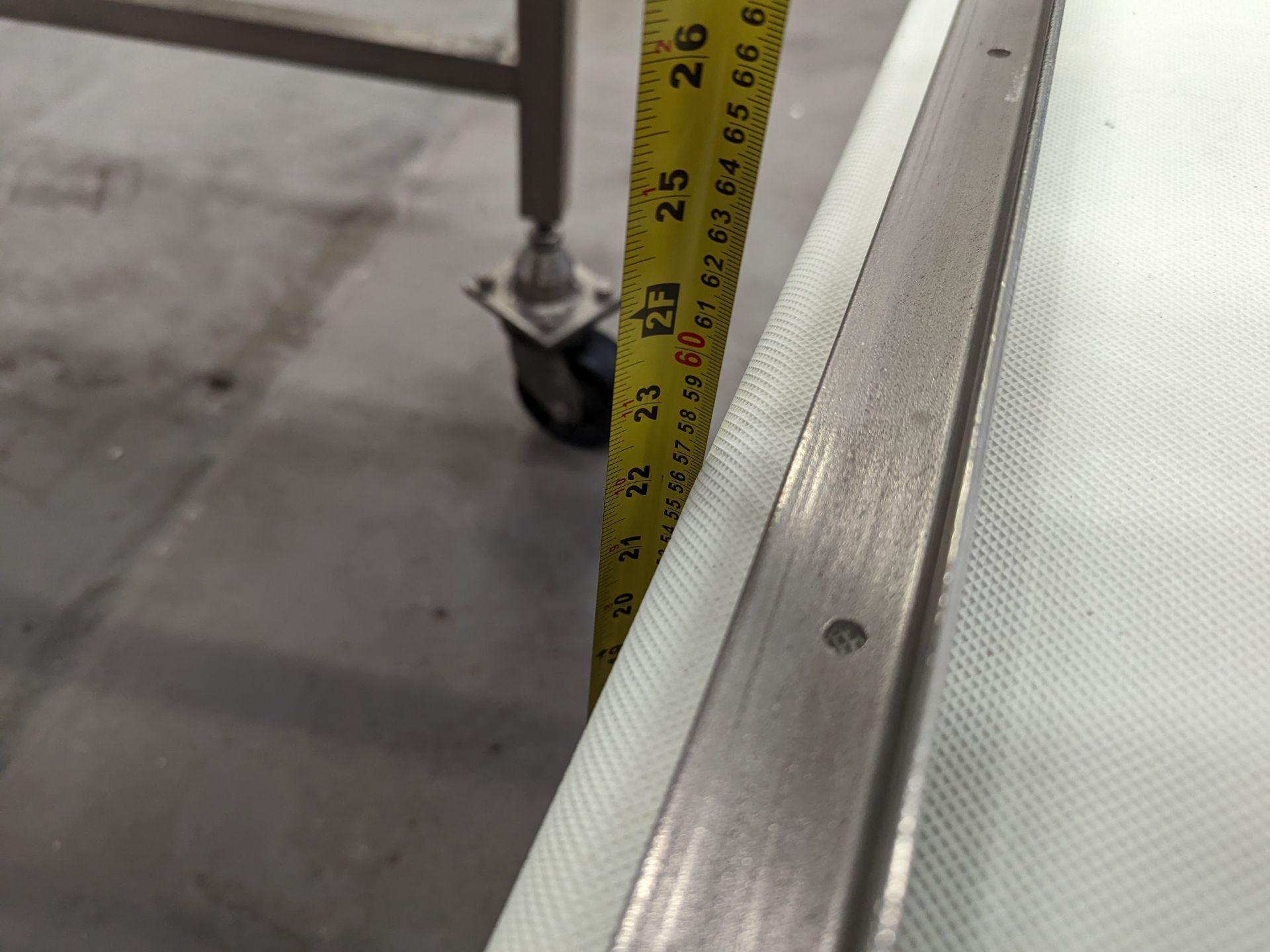 Conveyor, White Food Grade Belt, Belt 191"L 31"W, First 65" is inclined, 24" infeed height 34" - Image 13 of 21