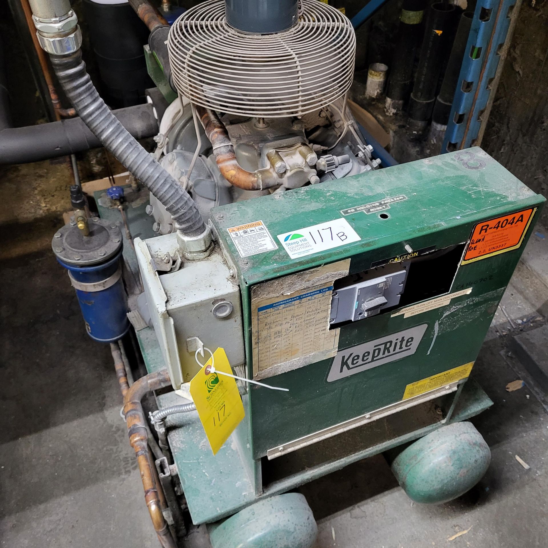 Keeprite Condensing Unit, Model CCU30LR, previously used with Lot 31, 141"L x 64"Wx73"H