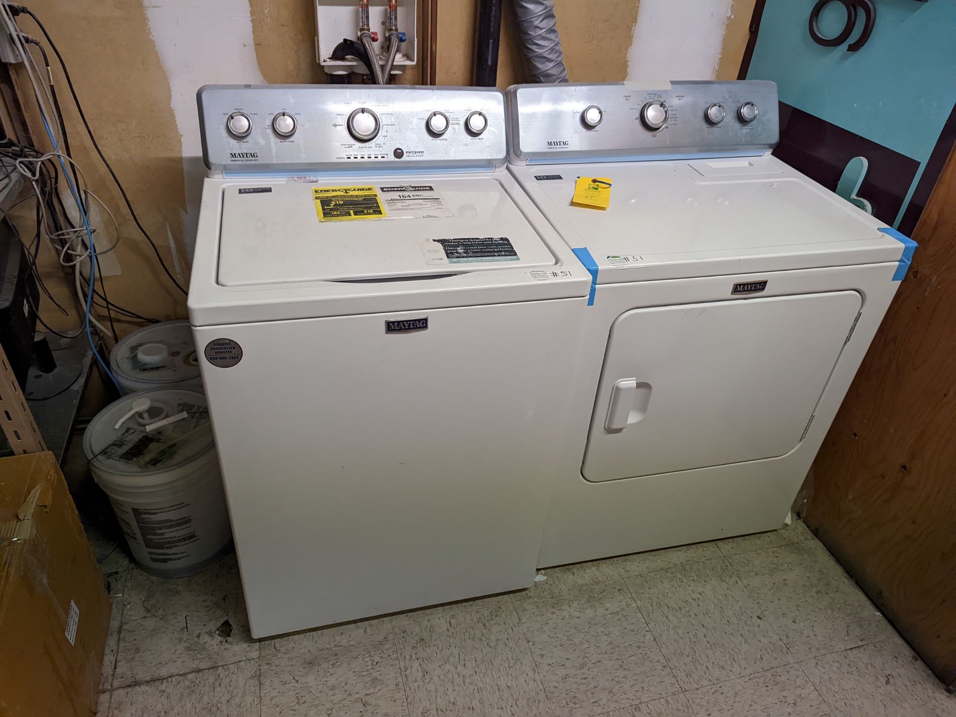 Lot of Maytag Washer and Dryer ***BIDDER NOTE -- Rigging fee of  $95  to be added to winning bidders