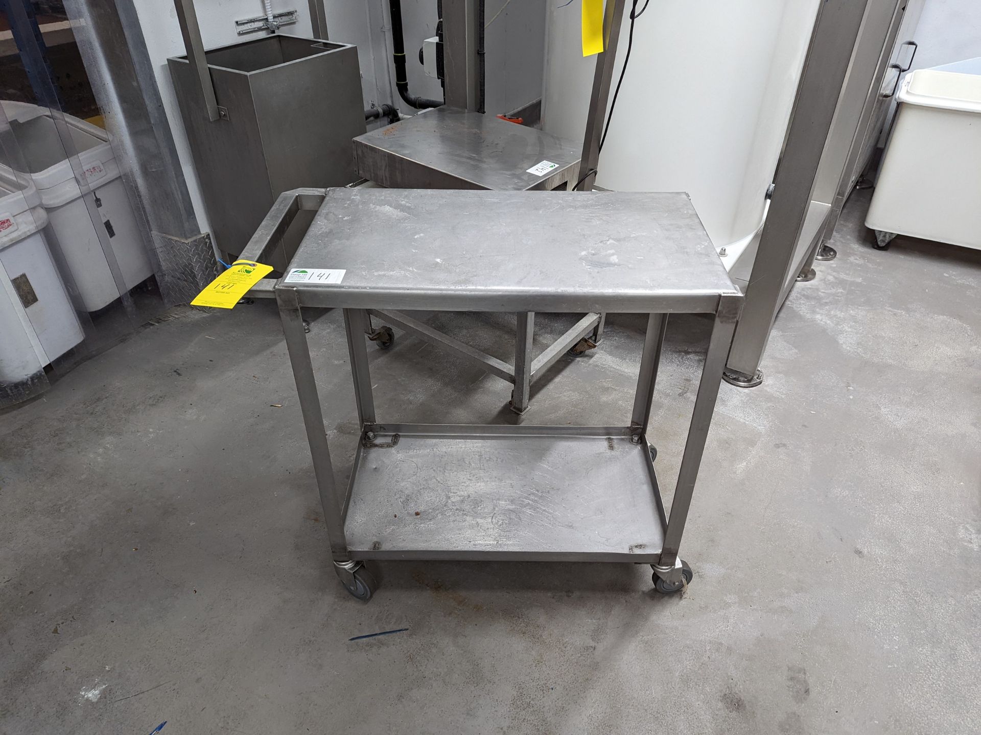 Stainless Steel Rolling Cart, 37"Lx19"Wx35"H ***BIDDER NOTE -- Rigging fee of  $30  to be added to - Image 2 of 6