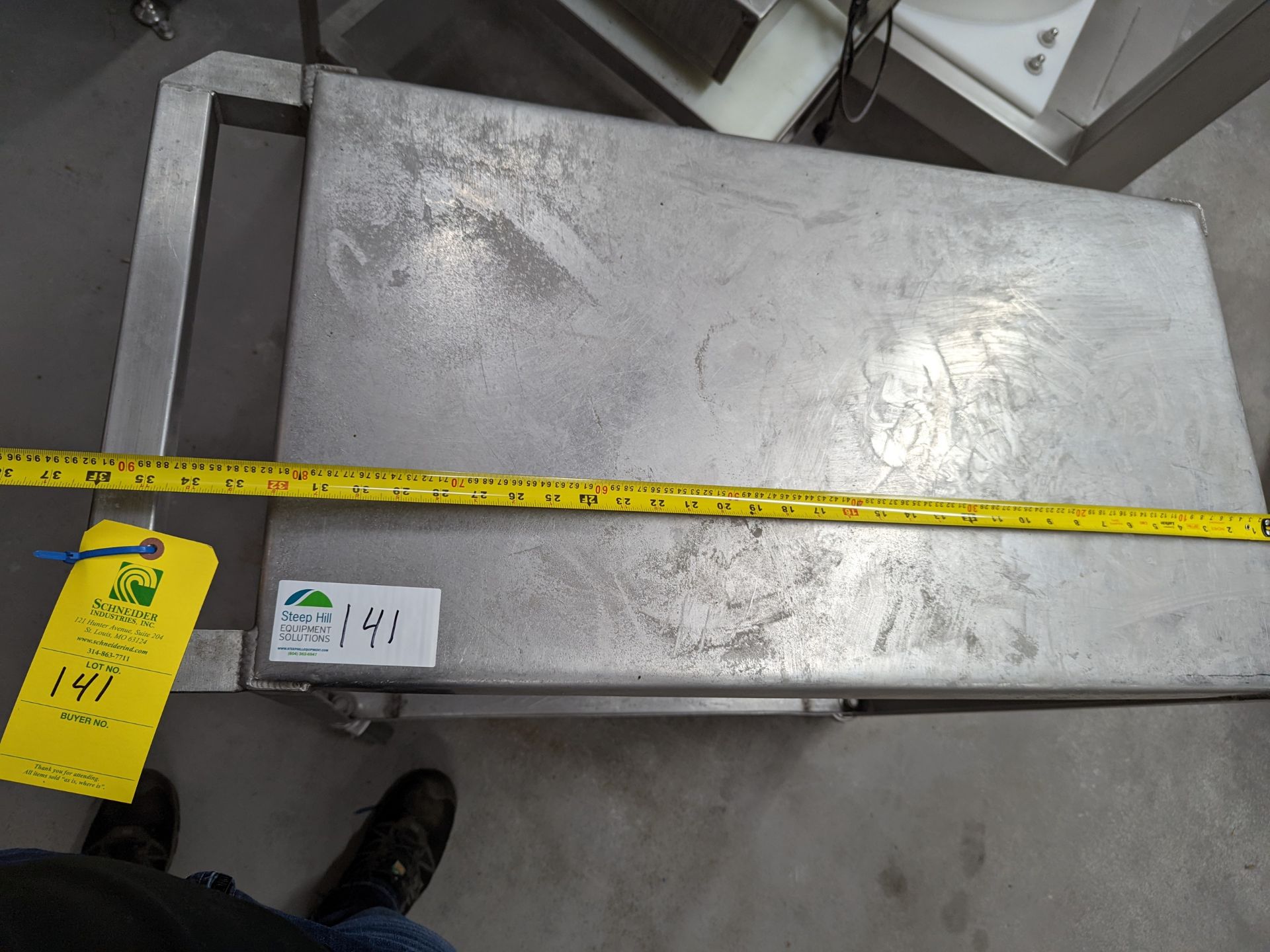 Stainless Steel Rolling Cart, 37"Lx19"Wx35"H ***BIDDER NOTE -- Rigging fee of  $30  to be added to - Image 4 of 6