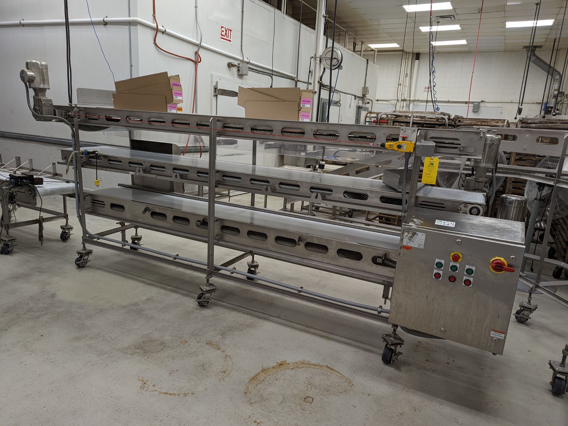 3 Level Packing Conveyor, each section approx 10ft long, 18in wide belt
