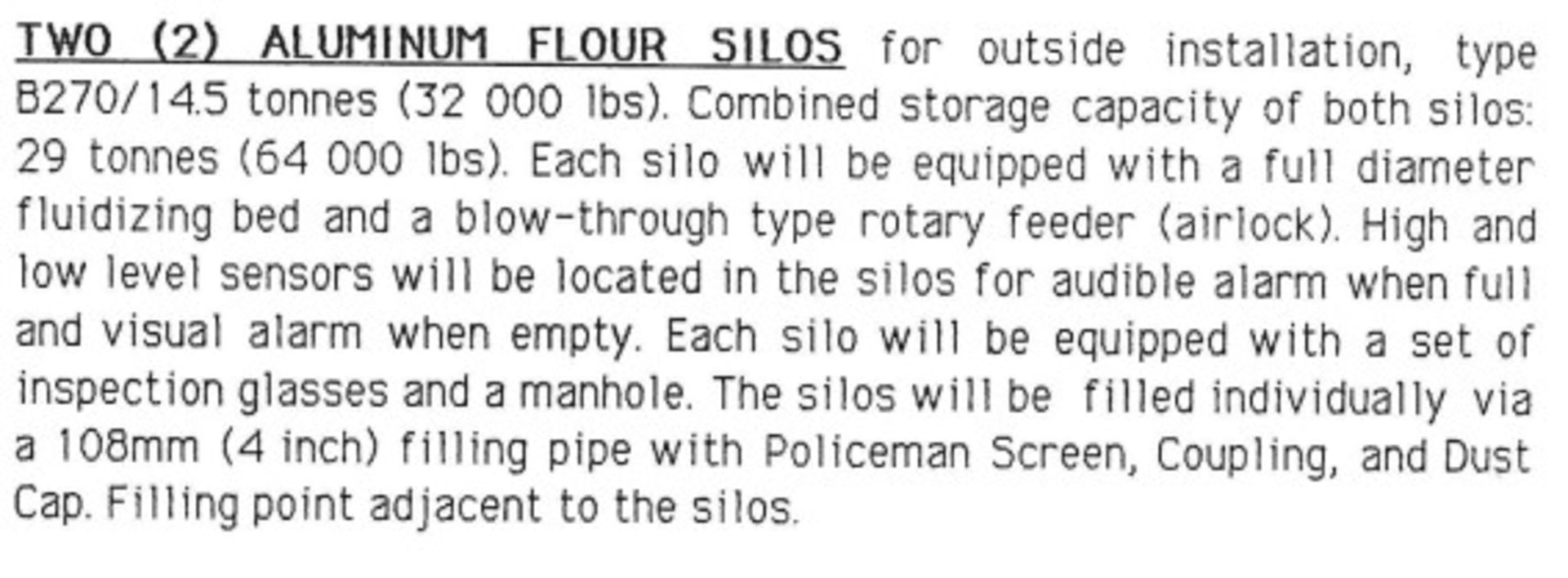 Kisco Flour Silo, 32,000LB Capacity, Aluminum - Image 5 of 5