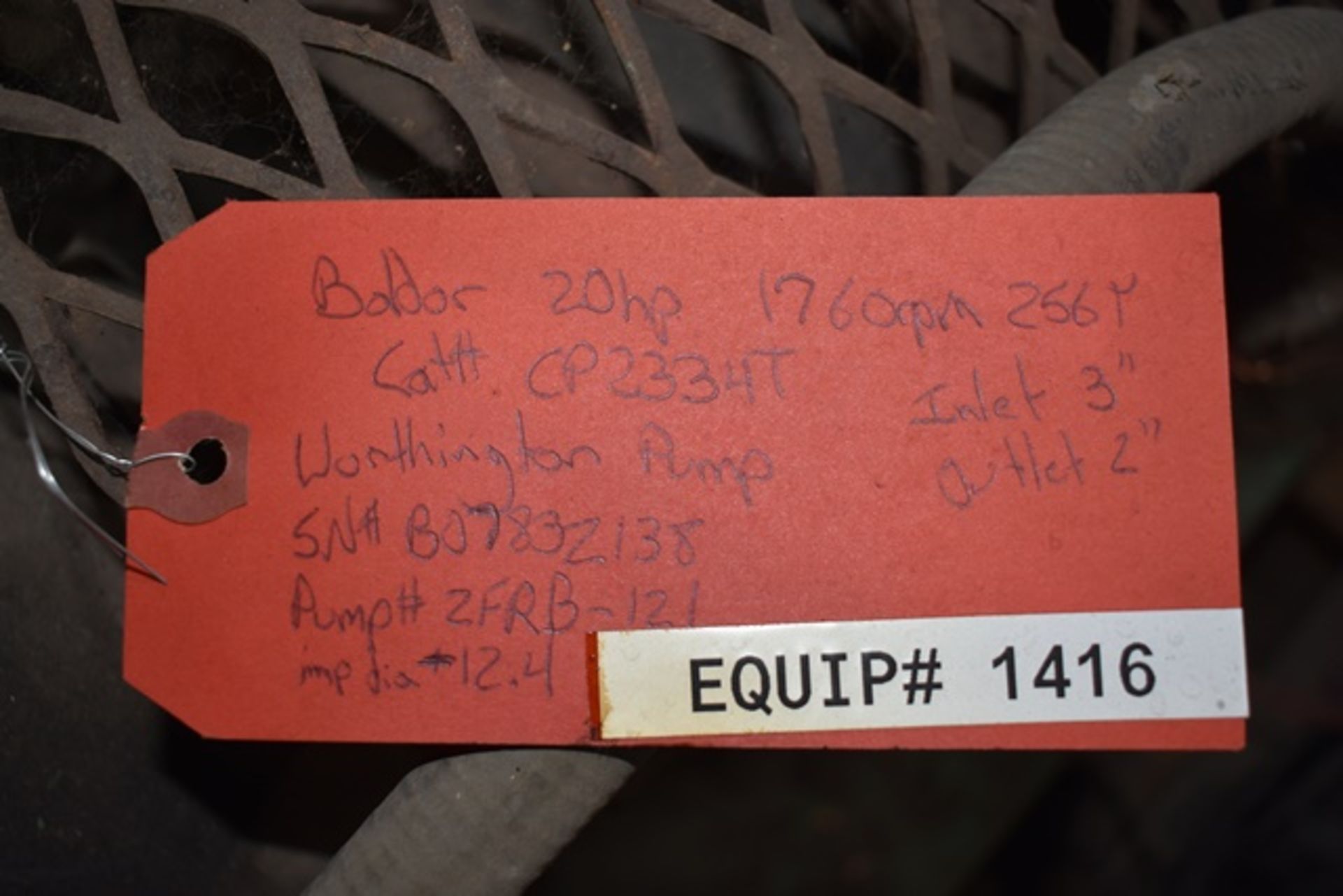 Baldor 20 HP Motor & Worthington #2FRB Pump. Rigging/Loading Fee: $25 - Image 2 of 2