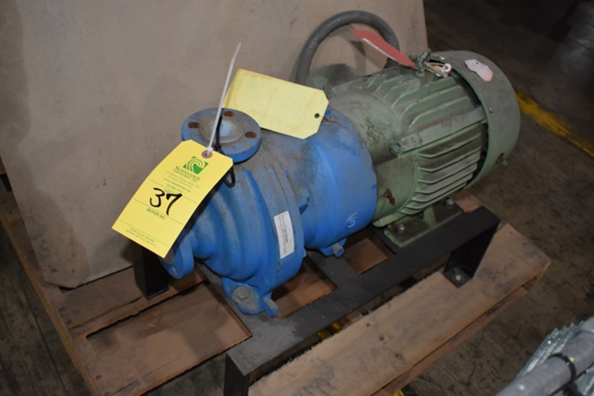 US 7 1/2 HP Motor w/Goulds 1X1.5X6 Pump, Rated 50 Gallons Per Minute. Rigging/Loading Fee: $25