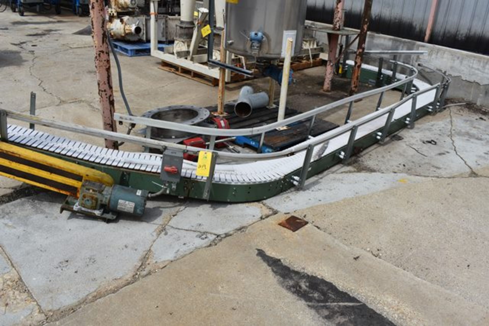 Nercon Motorized Belt Conveyor, 90 Deg. Bend, 10" Wide Belt x 24' Length. Rigging/Loading Fee: $25 - Image 2 of 2