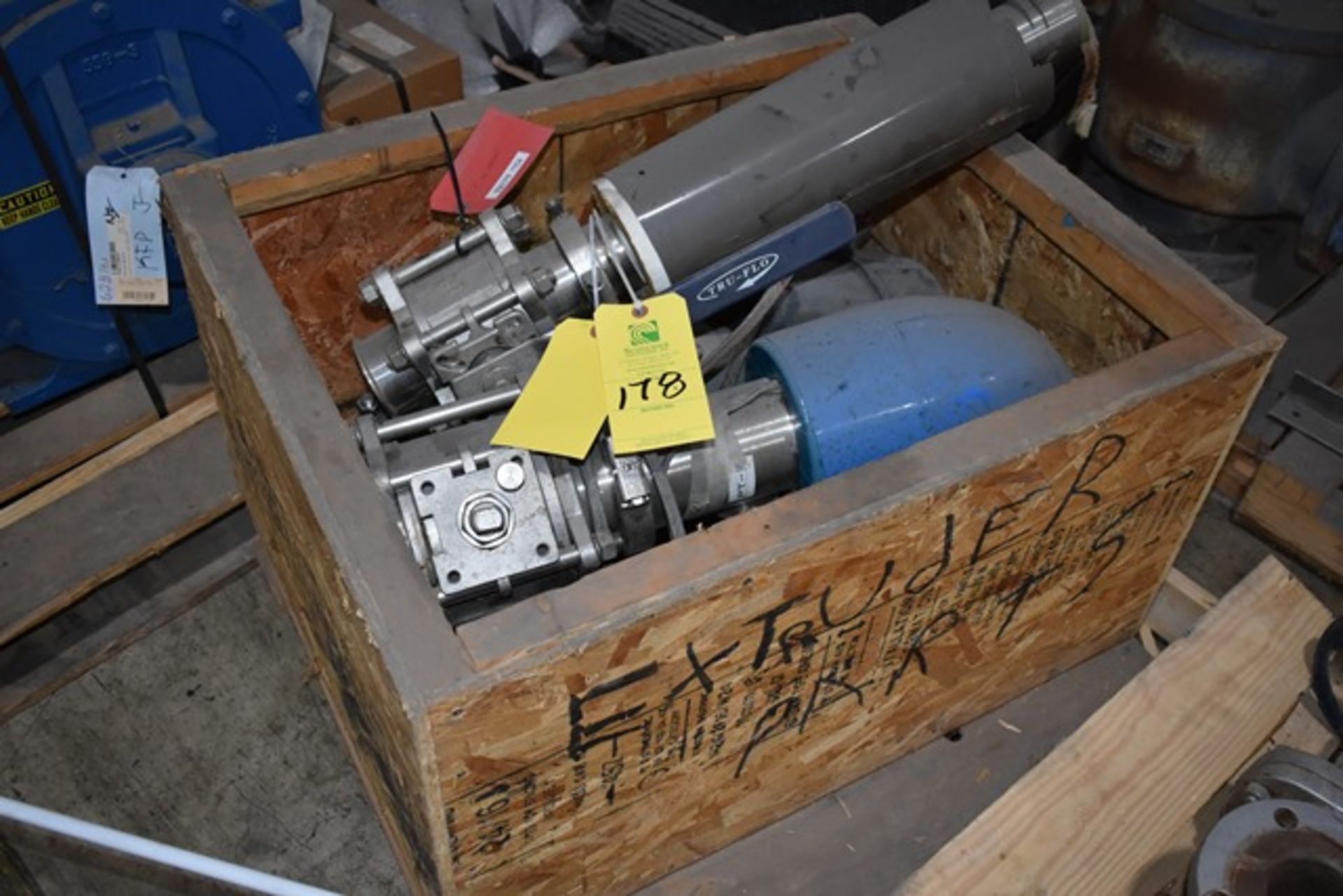 Crate - Extruder Parts & Components, Assorted SS Valves, 7-3". Rigging/Loading Fee: $25