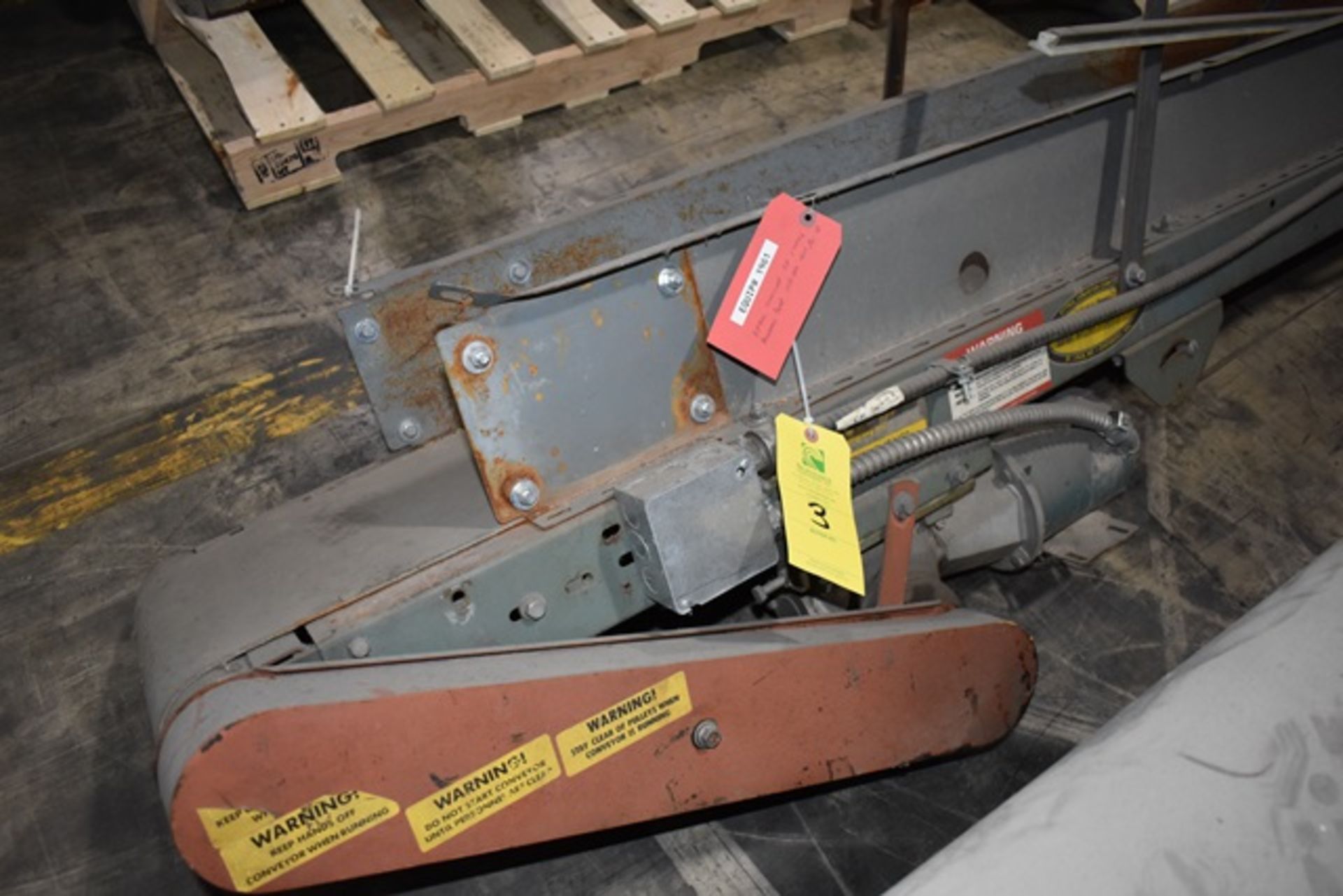 Motorized Belt Conveyor, 12" Wide Belt x 25' Length. Rigging/Loading Fee: $25