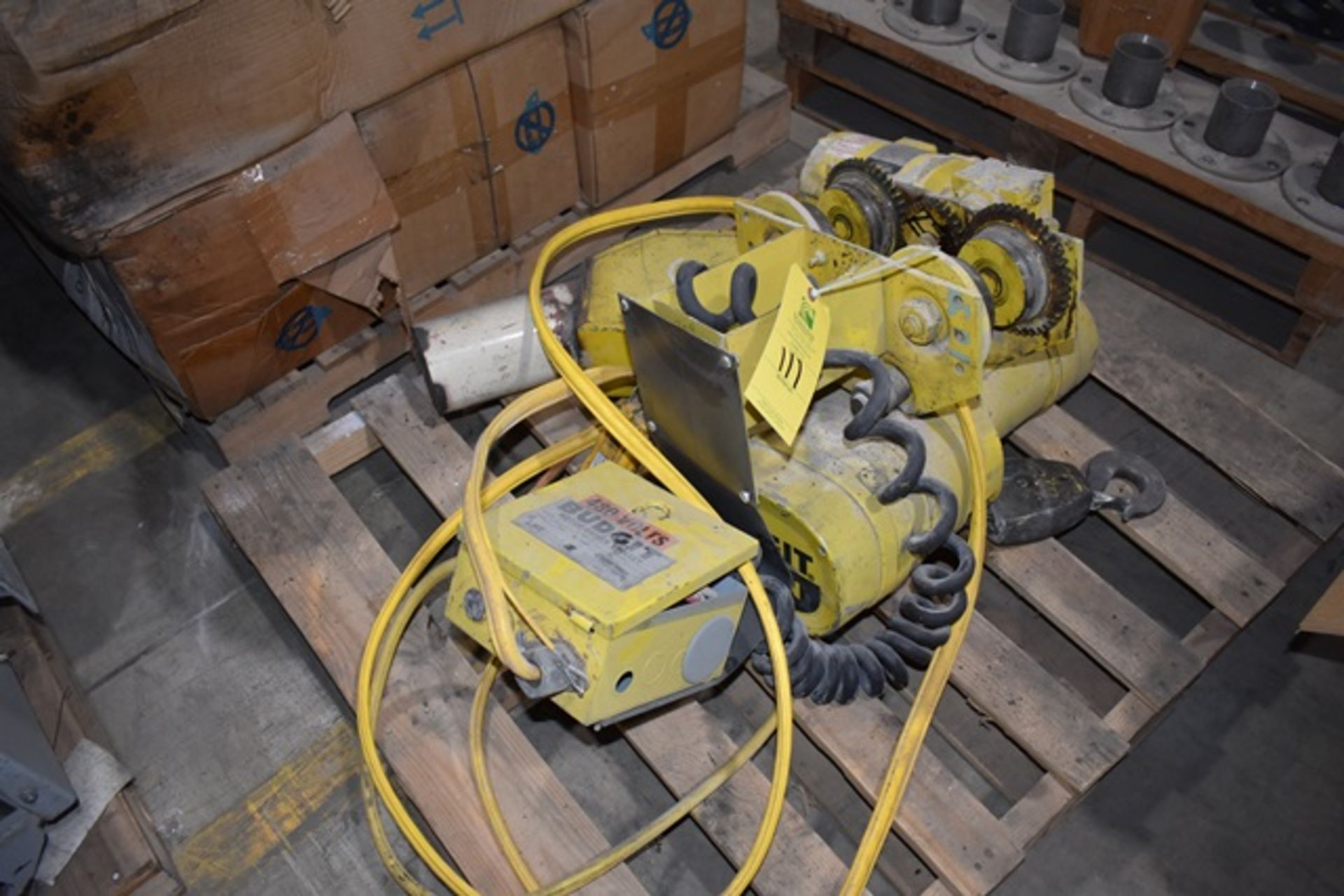 Budgit 2 Ton Chain Hoist Includes Budgit Motor Driven Trolley. Rigging/Loading Fee: $25
