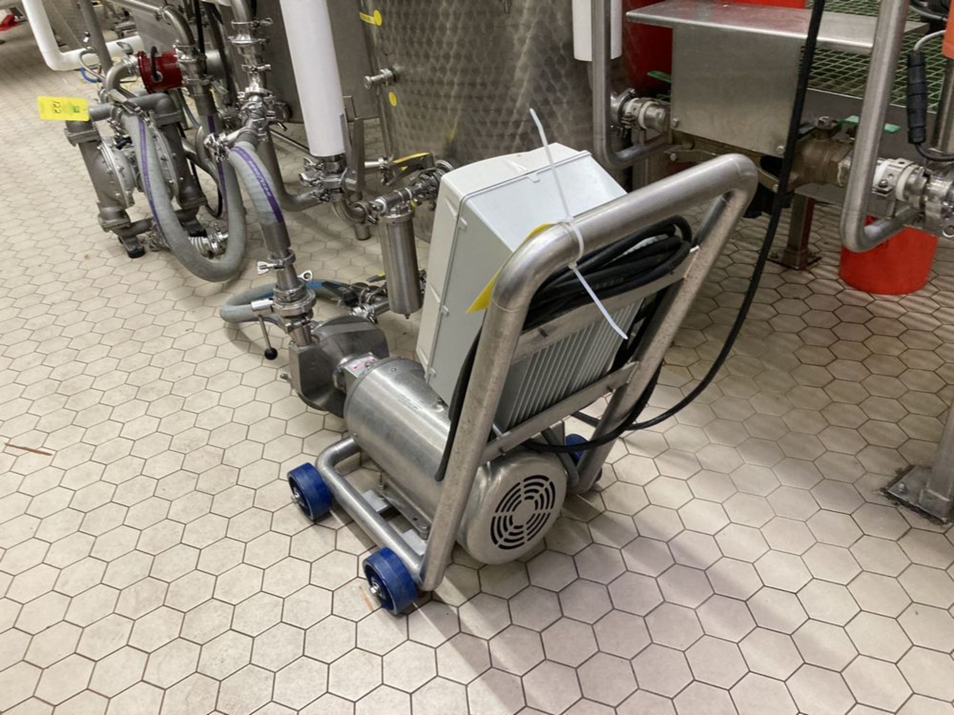 Fristam pump cart with ABB VFD motor controller , model PR1741-20, 150 gals per minute flow - Image 2 of 2