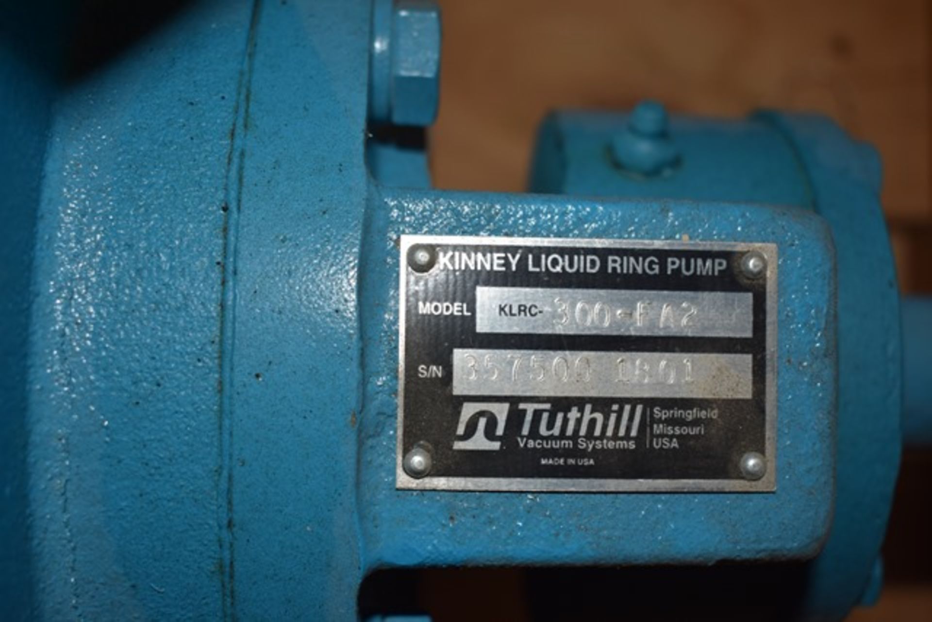 Tuthill vacuum pump, model RLRC300FA2, s/n 3575001801 - Image 2 of 2