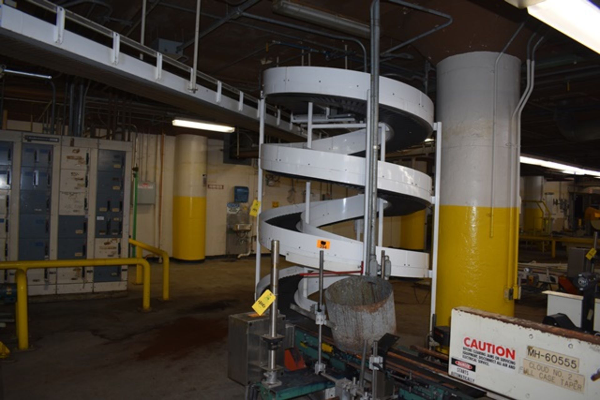 Spiral Lift Co. spiral elevator, 16" total width x 9'H x 64" dia, 4 loops, with 12"W conveyor belt - Image 3 of 3