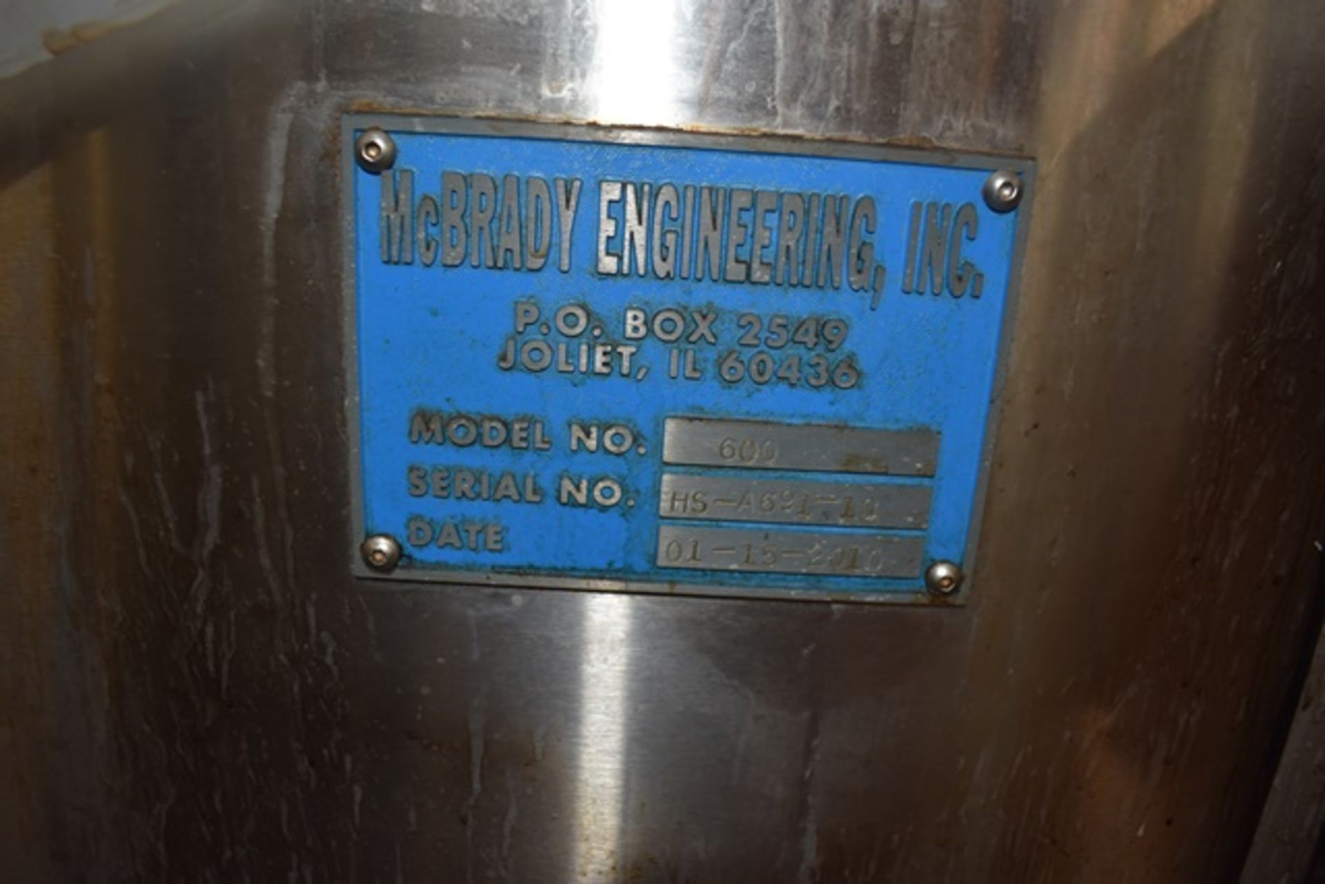 Mc Brady Engineering c line cleaner, model 600, s/n HS A691 10, 450 jars/min, air/water/sanitary - Image 3 of 4