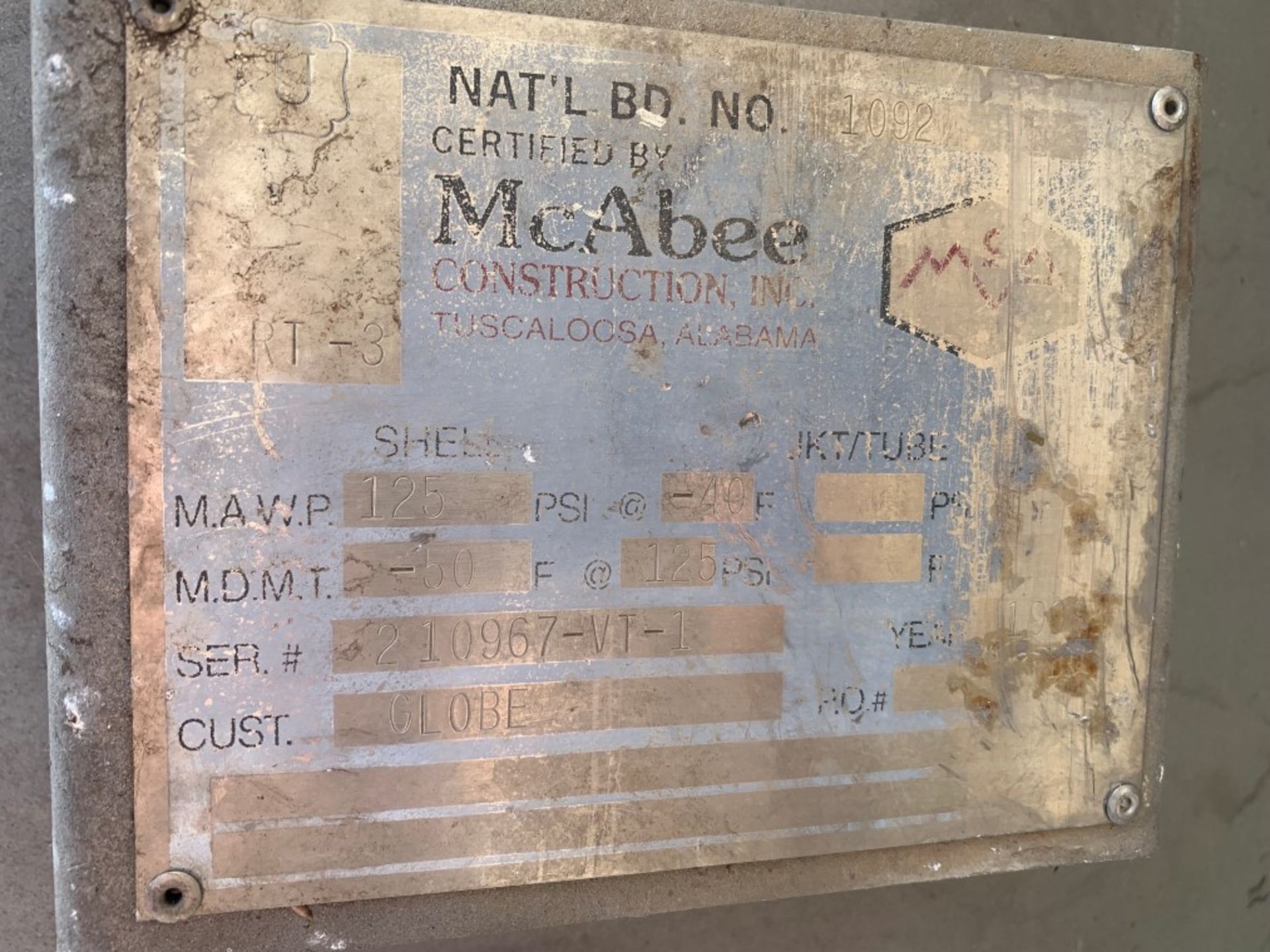 Approx 6.5’ x 3.5’ McAbee Stainless Steel Tank Manuf: McAbee Category: Tank S/N: 210967-VT-1 M - Image 3 of 6