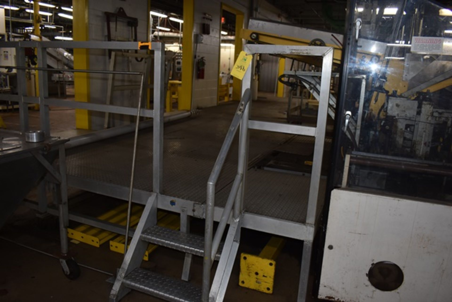 Work Platform, stainless and aluminum construction with 2 step stair, handrail (platform for