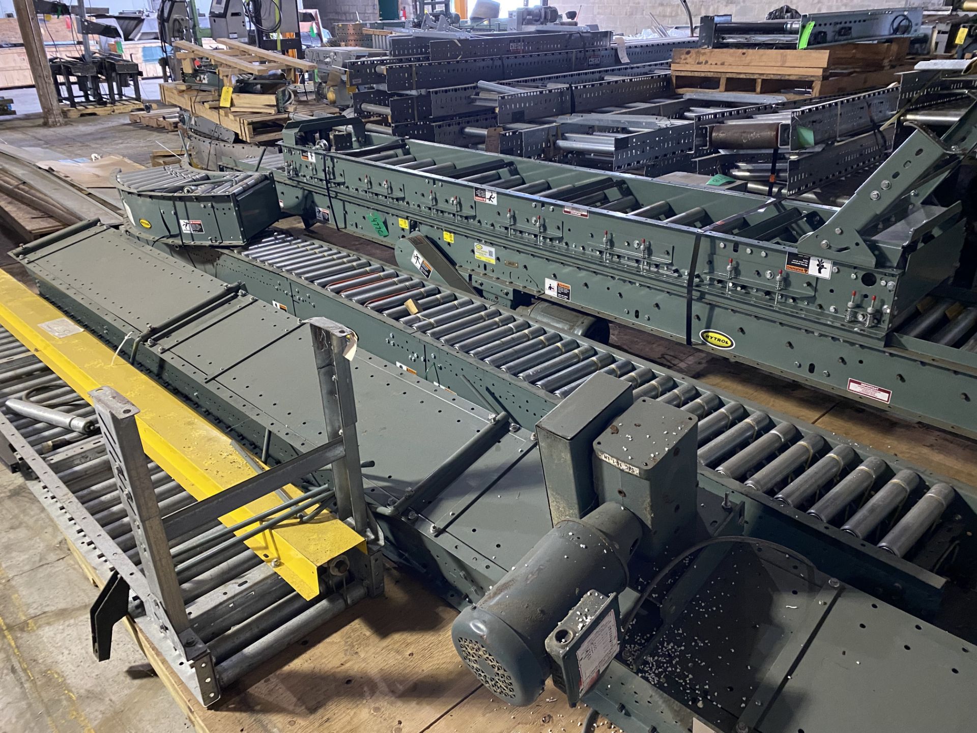 Pallet of Green Hytrol Conveyors, (5) Pieces 10" W x 120" L, (3) 45* Turns, Located in Ottawa, OH - Image 2 of 6