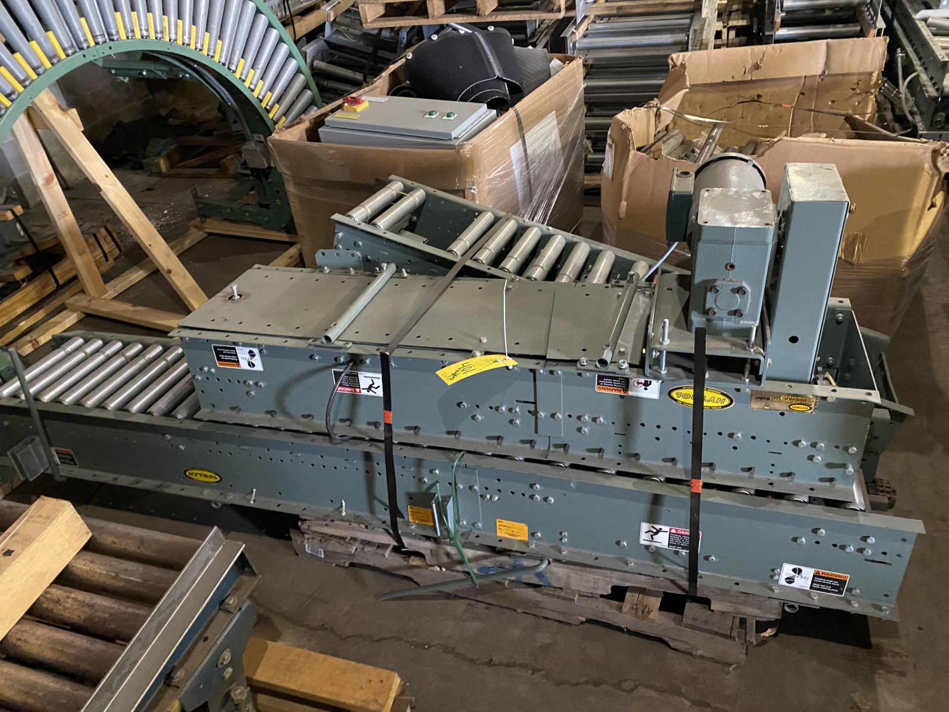 5 Pallets of Hytrol Green Conveyors, (2) 16'' x 113'', (1) 16'' x 102'' W/ 90 Turn, Located in Ottaw - Image 8 of 14