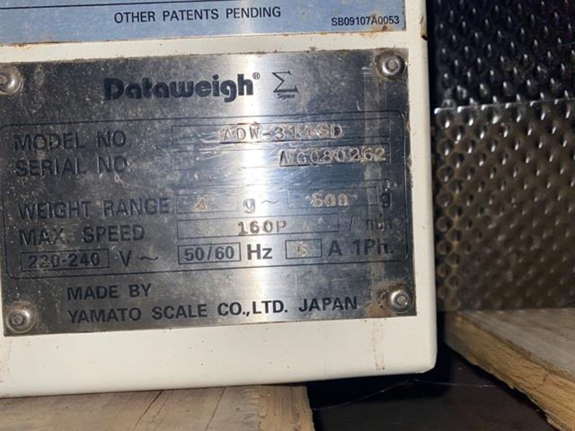 Dataweigh Scale, Model #ADW-314SD, S/N #AWG080262, Weight Range 4g - 500g, Located in Deshler, OH - Image 3 of 5