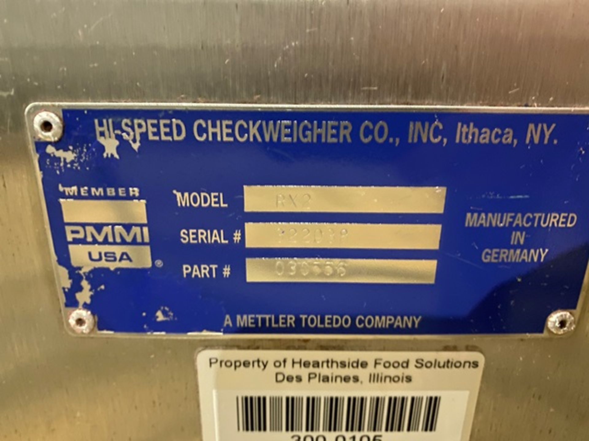 Mettler Toledo Hi-Speed Checkweigher, Model #RX2, S/N #822088, Located in Ottawa, OH - Image 4 of 7