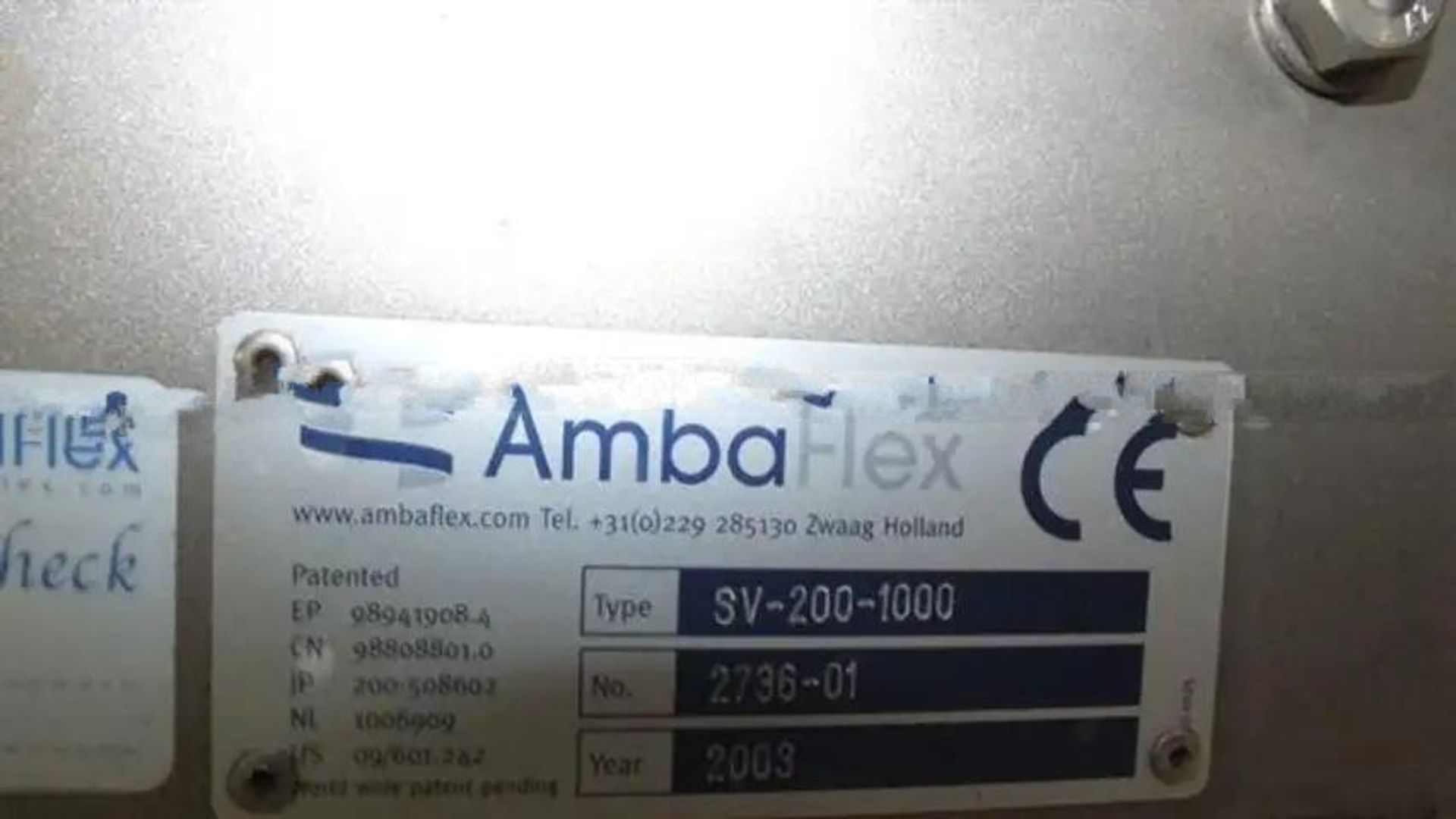 2003 AmbaFlex SpiralDecline Conveyor, Model SpiralVeyor SV-200-1000, Year 2003, Serial Number 2736-0 - Image 3 of 4