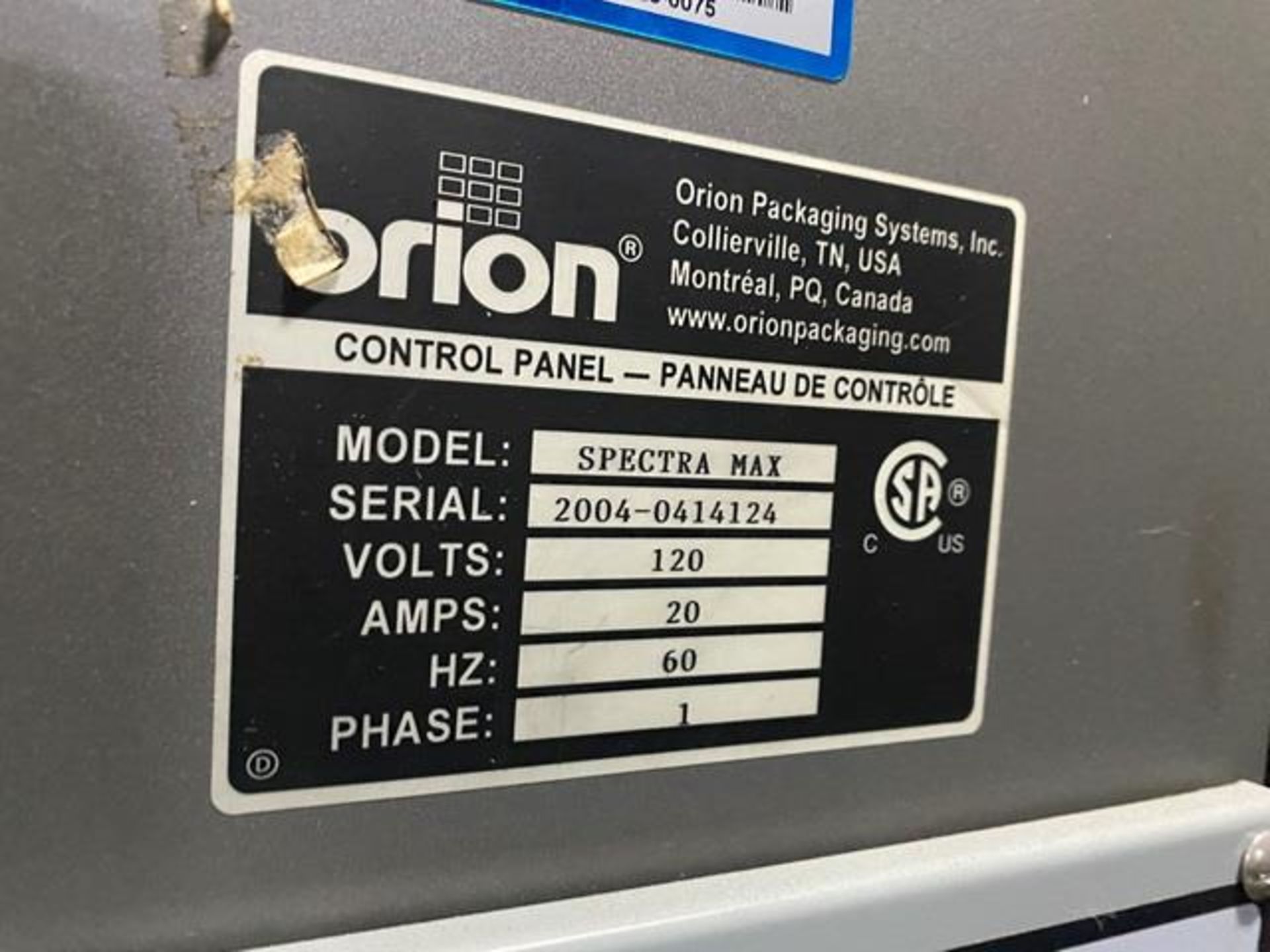 Orion Stretch Wrapper, Model #Spectra Max, DOM 2004, S/N #0414124, Located in Lakeville, MN - Image 3 of 4