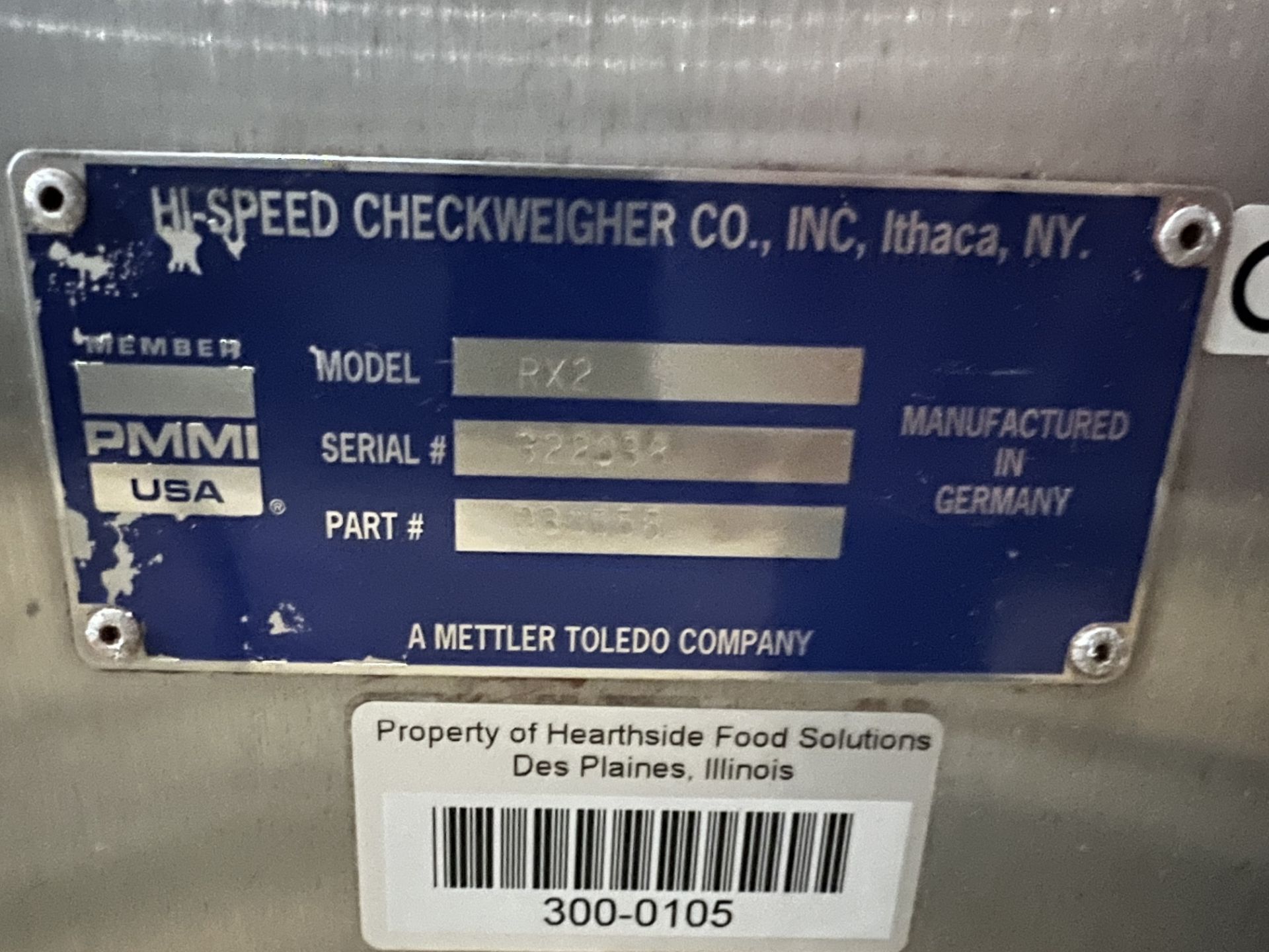 Mettler Toledo Hi-Speed Checkweigher, Model #RX2, S/N #822088, Located in Ottawa, OH - Image 6 of 7