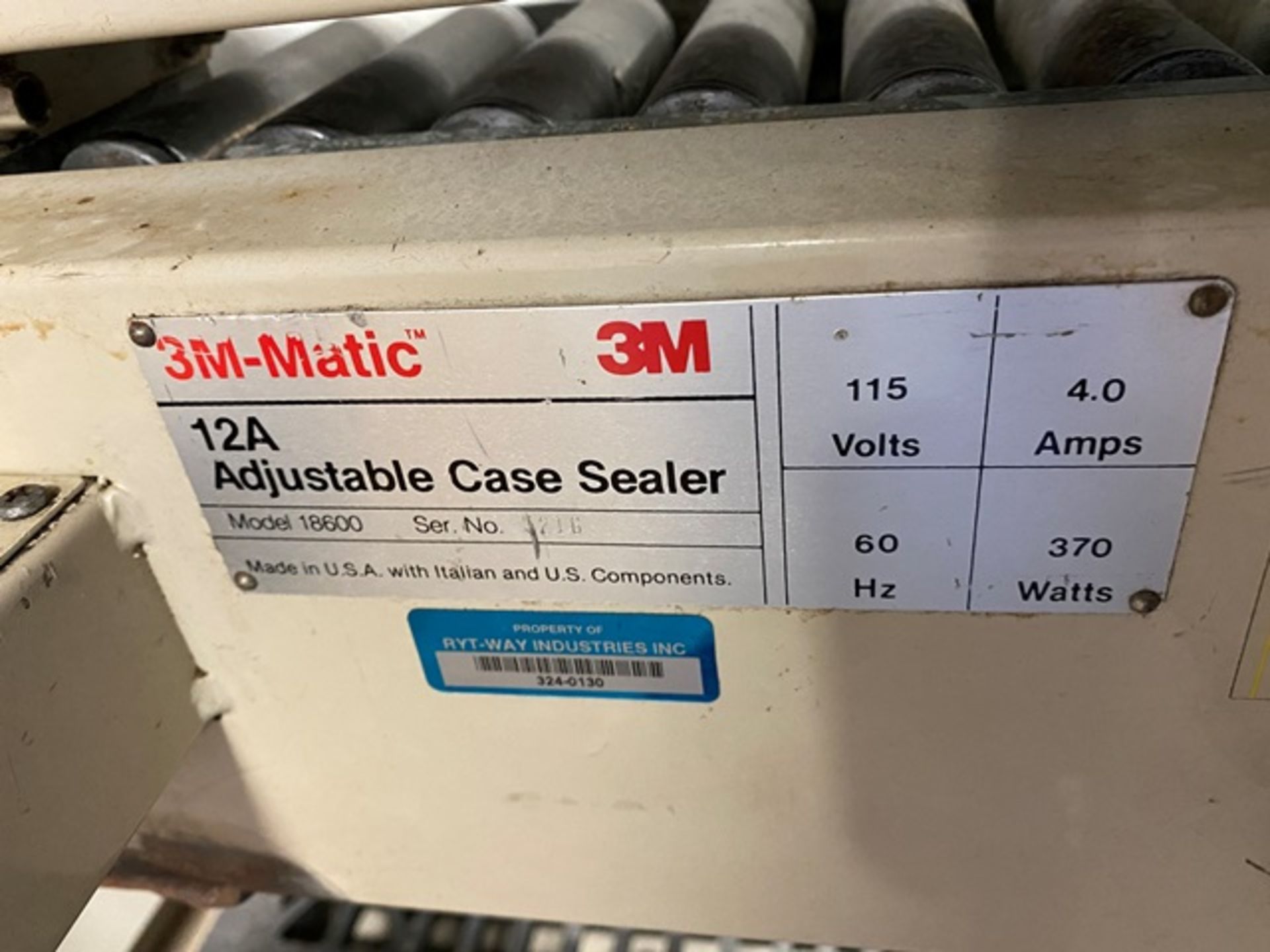 3M-Matic 12A Adjustable Case Sealer, Model #18600, S/N #5216, Located in Lakeville, MN - Image 3 of 4