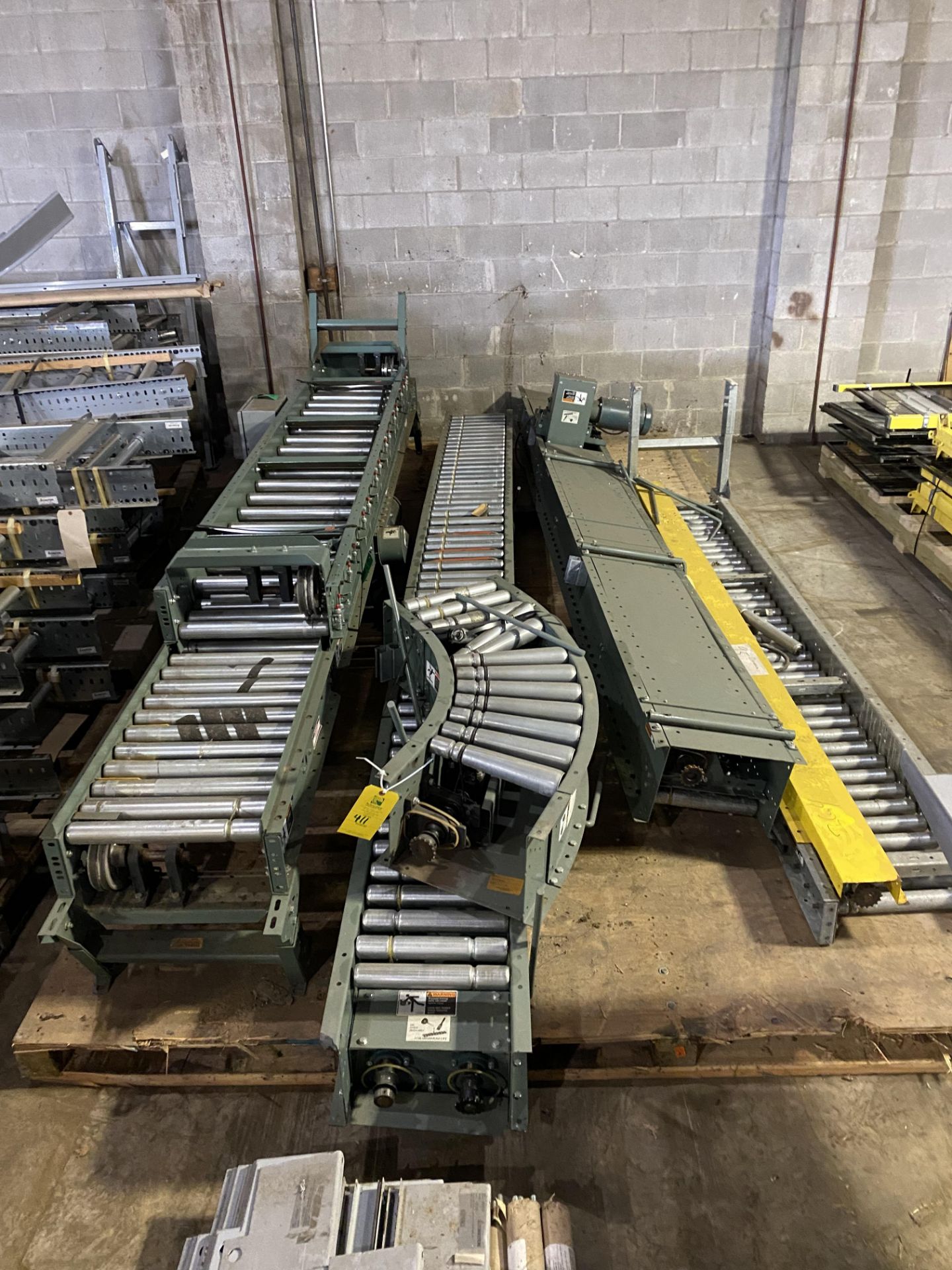 Pallet of Green Hytrol Conveyors, (5) Pieces 10" W x 120" L, (3) 45* Turns, Located in Ottawa, OH - Image 3 of 6