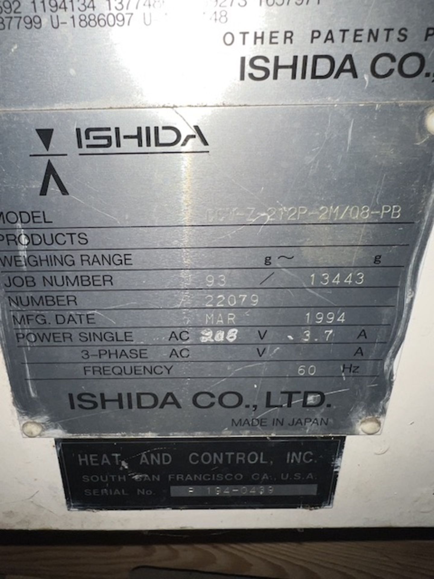 Ishida Scale, Model #CCW-Z-212P-2M708-PB, Located in Ottawa, OH - Image 2 of 2