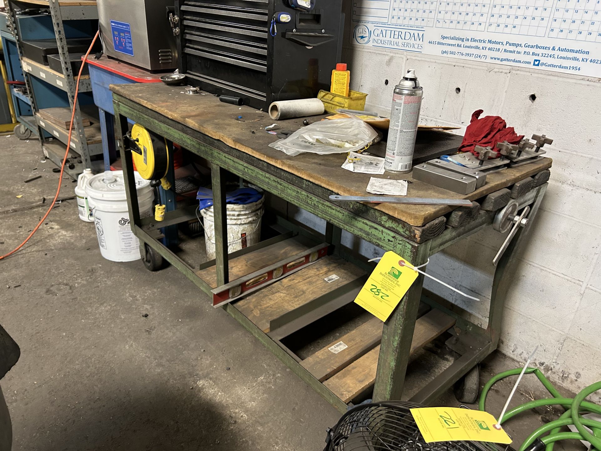 Shop Table, Includes Bayco Reel, (No Contents), Rigging/Loading Fee: $25