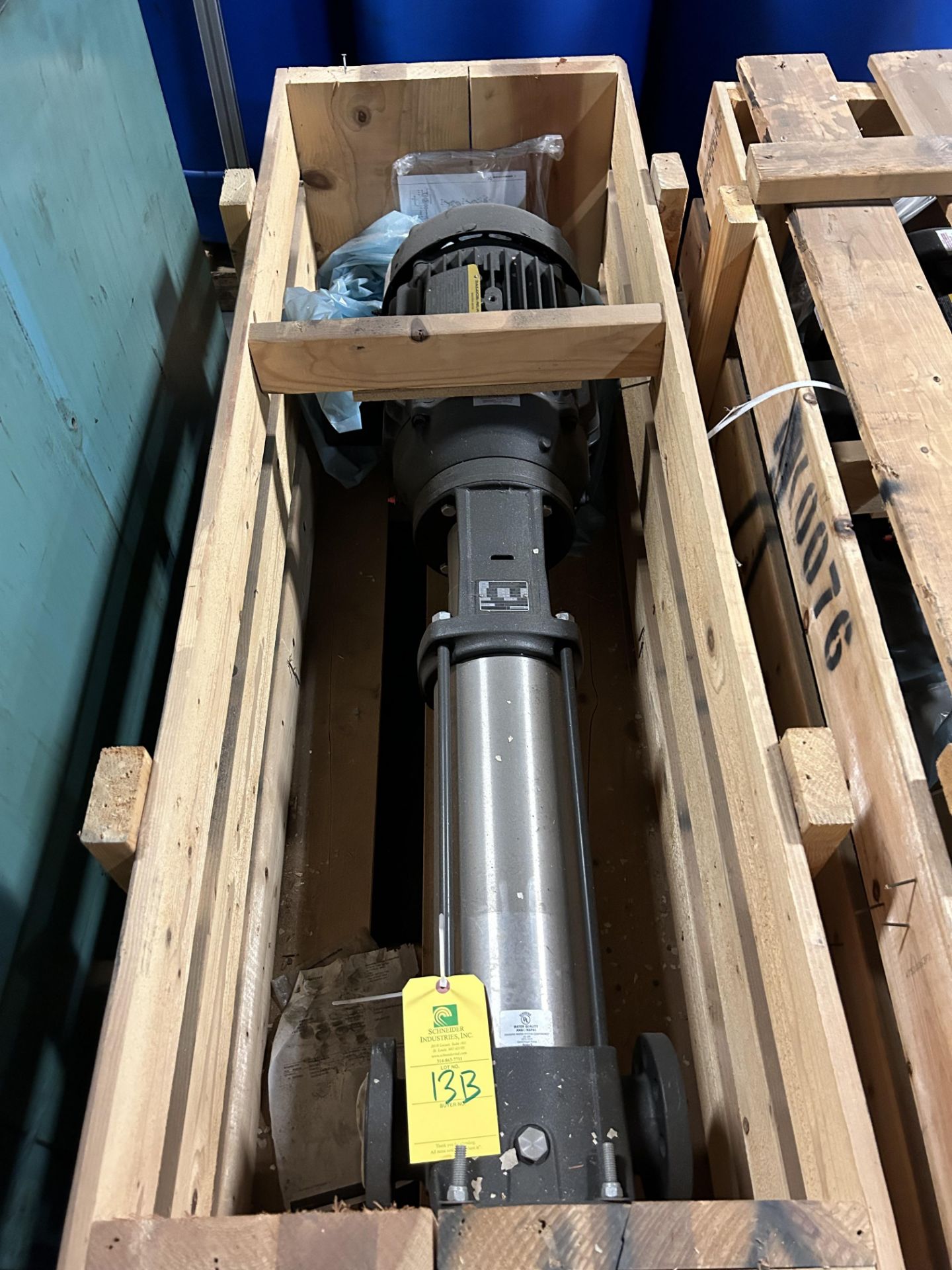 Grundos Pump (Brand New Still In Box), S/N #0001, & Baldor 20 HP Motor, Rigging/Loading Fee: $50