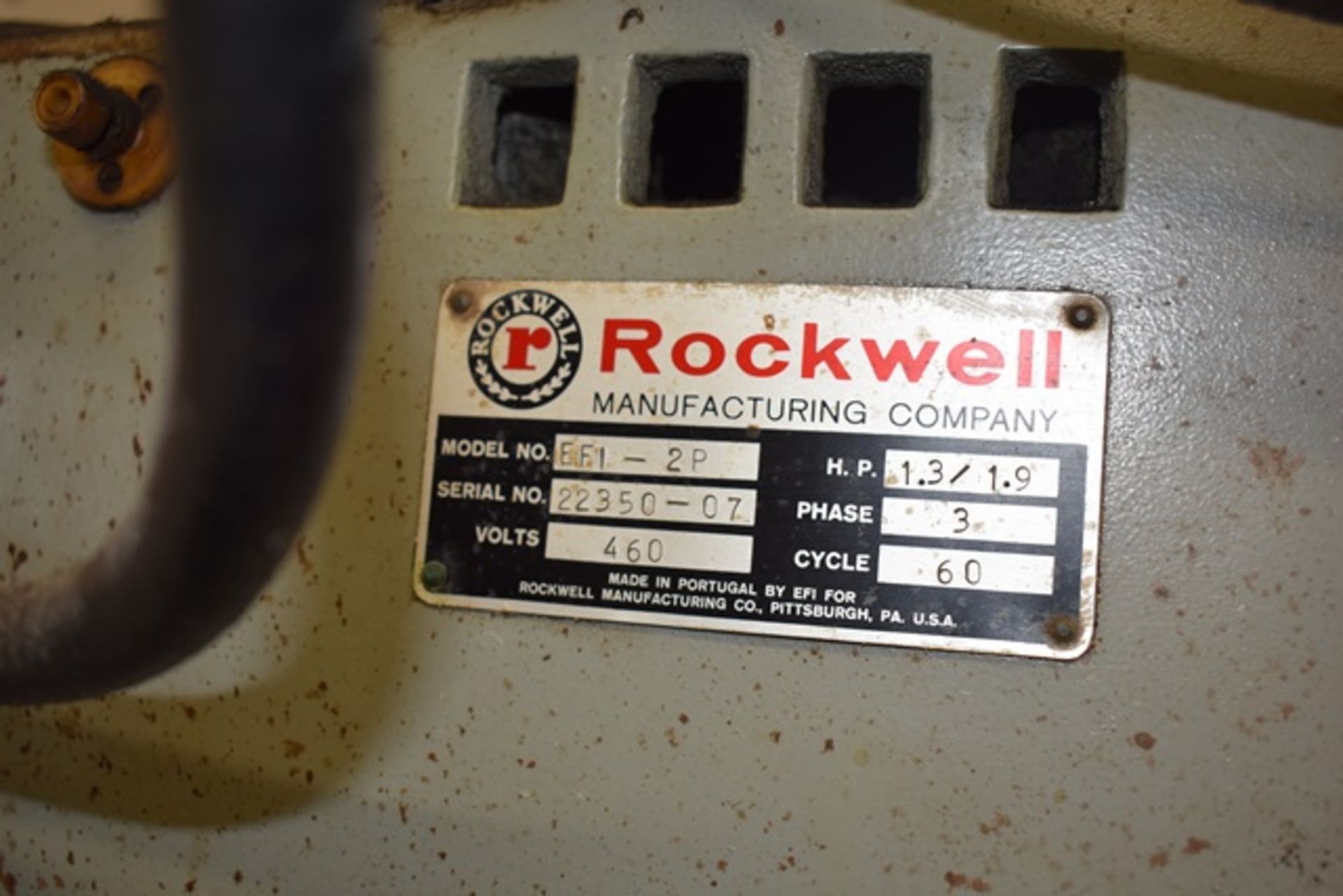 Rockwell drill press, mod. EFI-2P, s/n 22350-07 - Image 3 of 3
