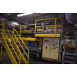 Currie case palletizer p16, s/n HSP61190, high level case palletizer, with 8-1/2' L x 42"W product