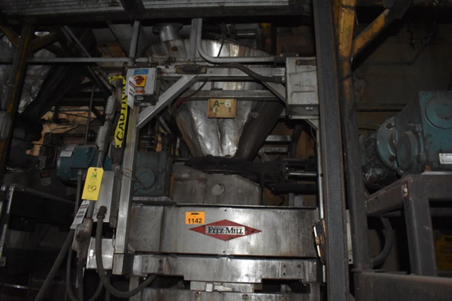 Fitzmill Comminutor Grinder, model DKAS012, s/n 9985, 20hp, fitted with surge hopper with 12"dia