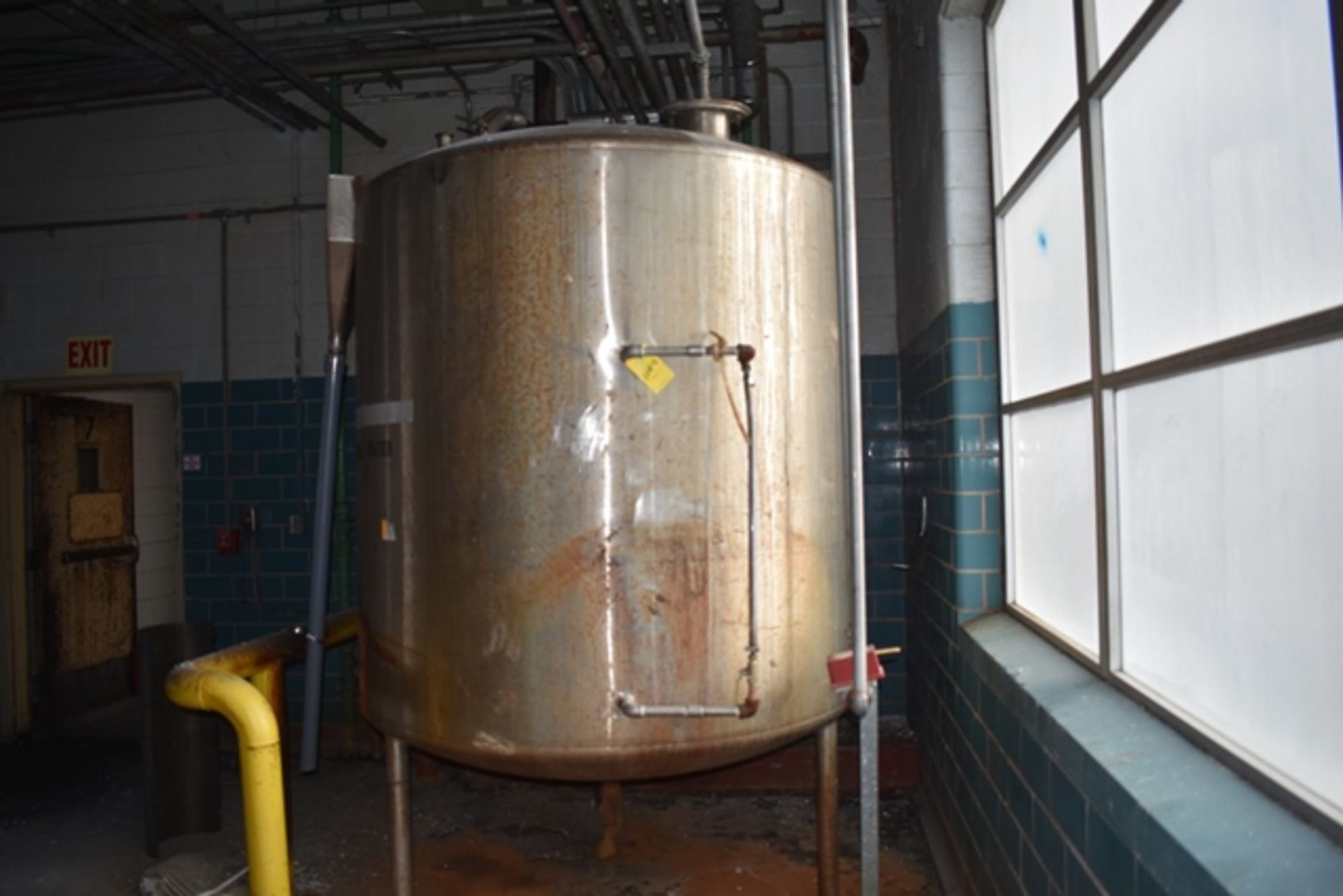SS Chill Water Tank, approx 72" dia x 70"H straight, dome top/dish bottom, with fill rite 800C