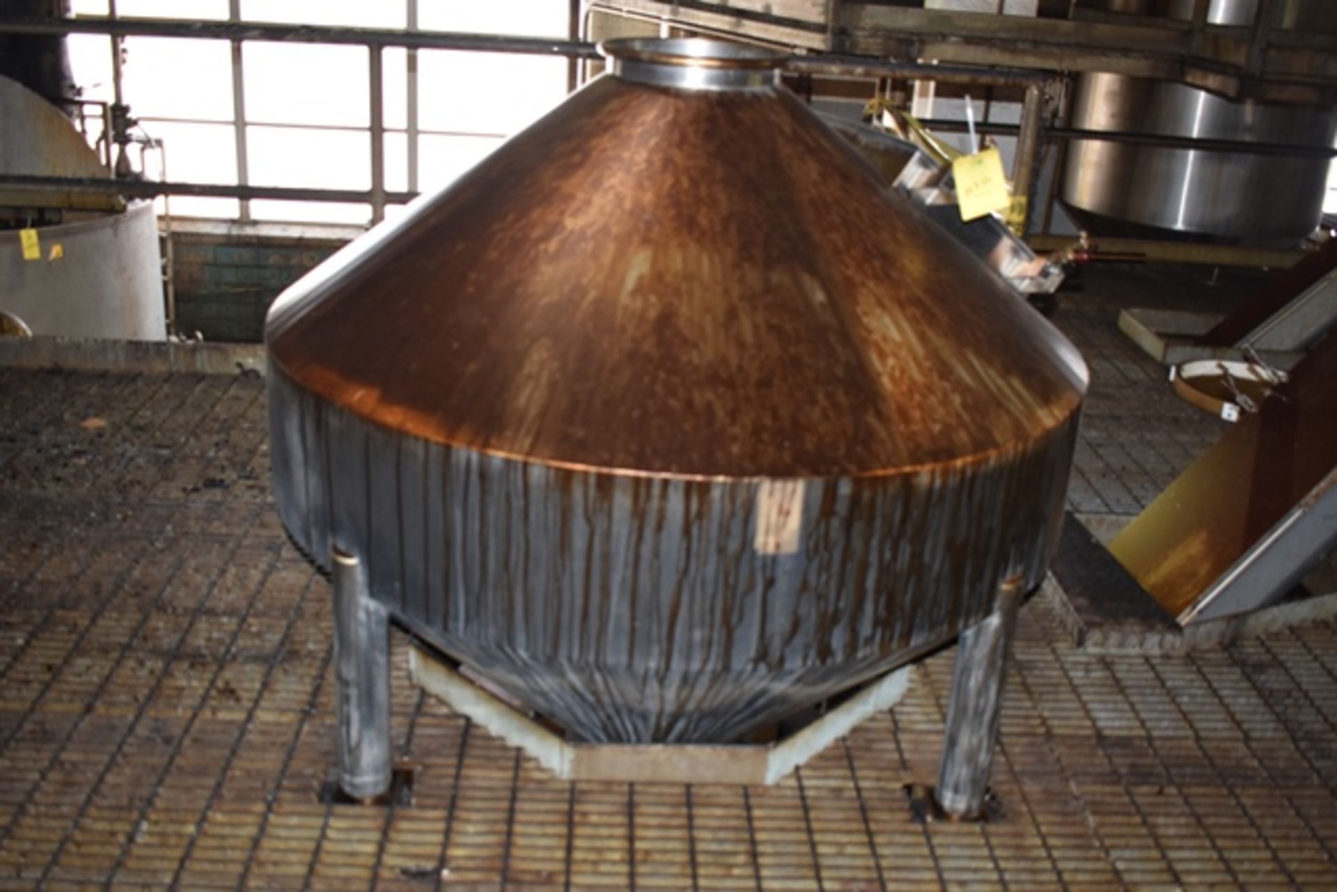 (3) SS Hoppers, with (1) dome top conical bottom, (2) conical top and bottom with 12"H straight - Image 3 of 3