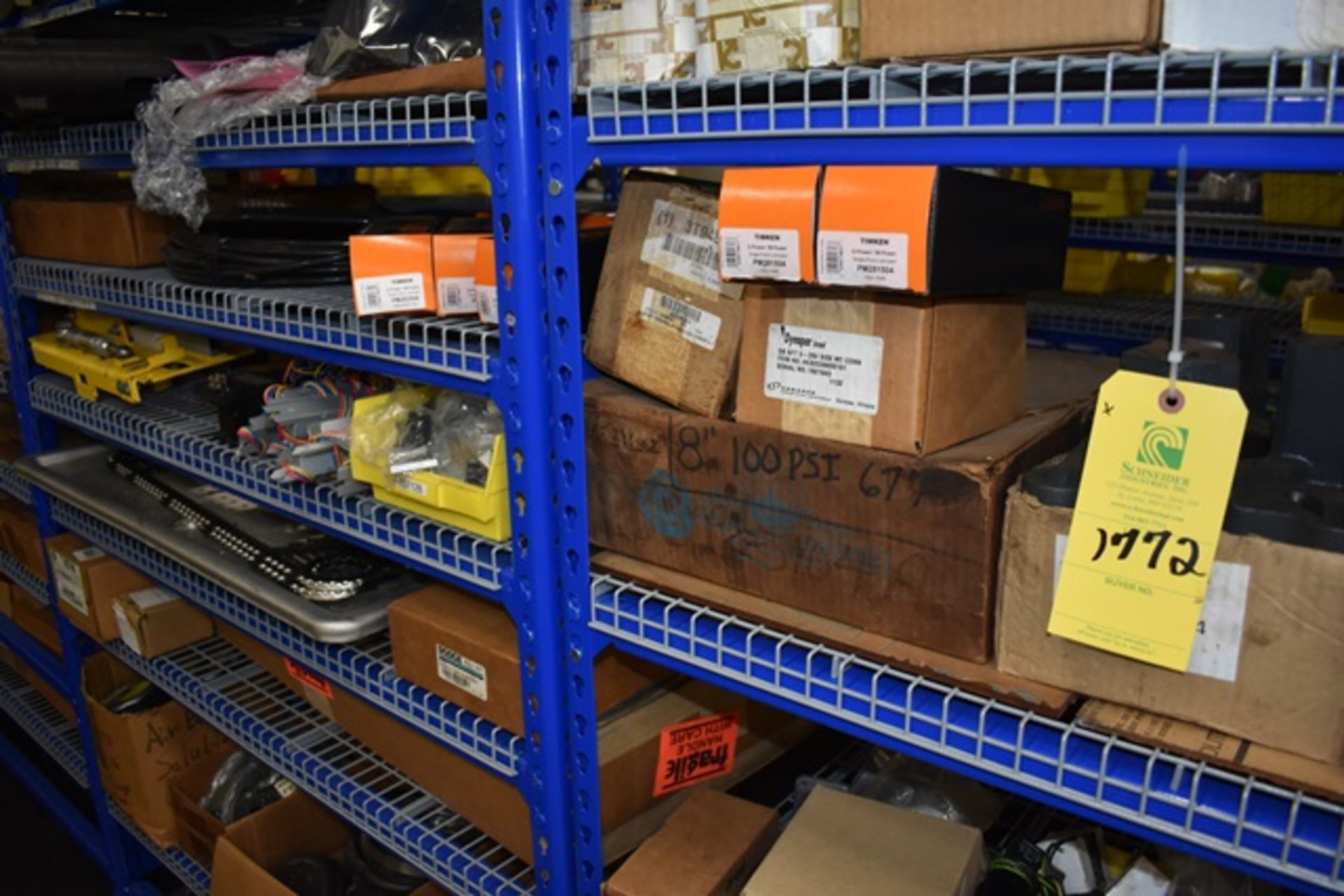 Contents of Blue Fastenal shelving including: V-belts, carlock, conveyor parts, etc. Five rows of - Image 2 of 2
