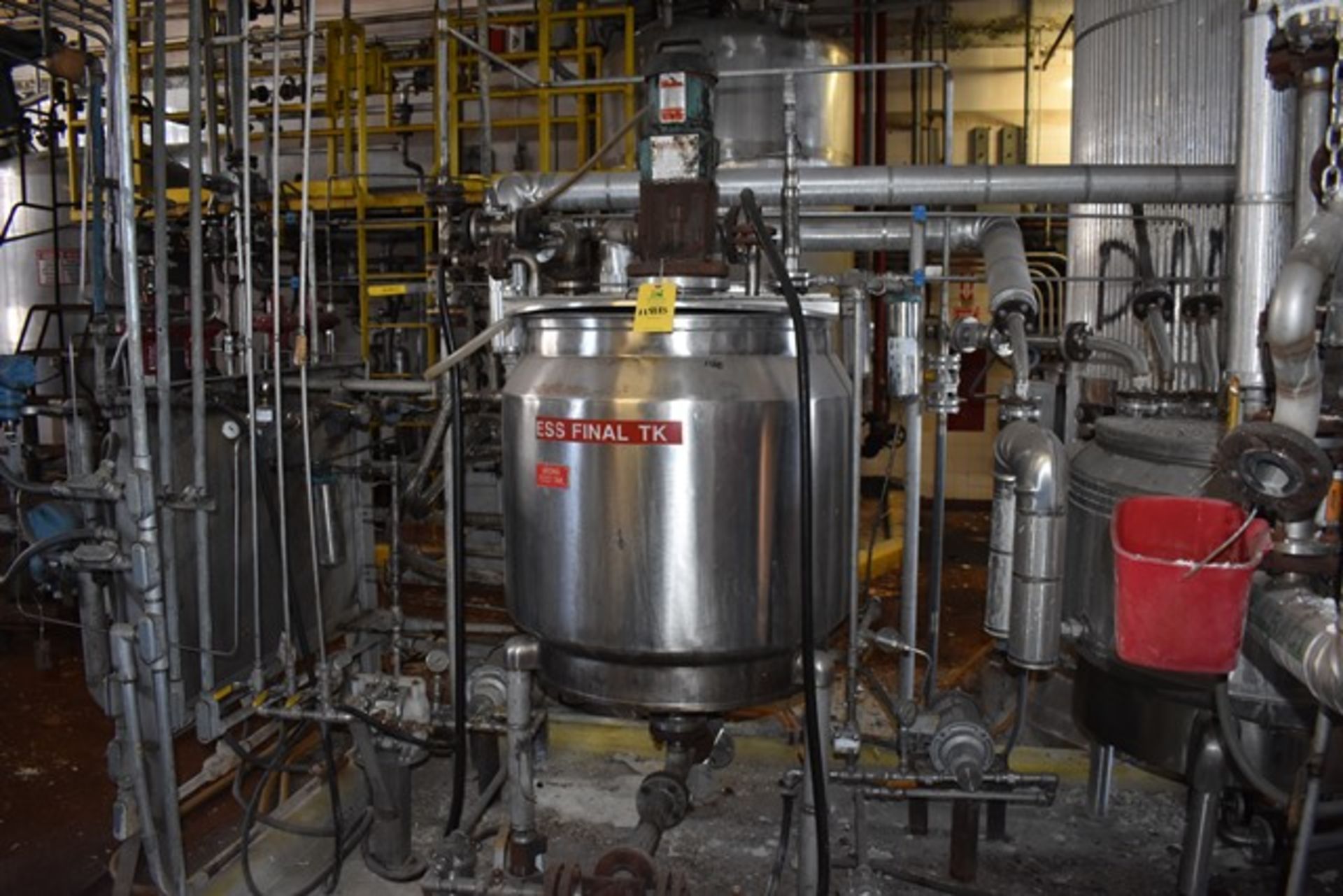 (1) APV SS Aroma tanks, steam jacketed approx 36"dia x 36"H with lighting mixer & (1) 36" dia x 25"H