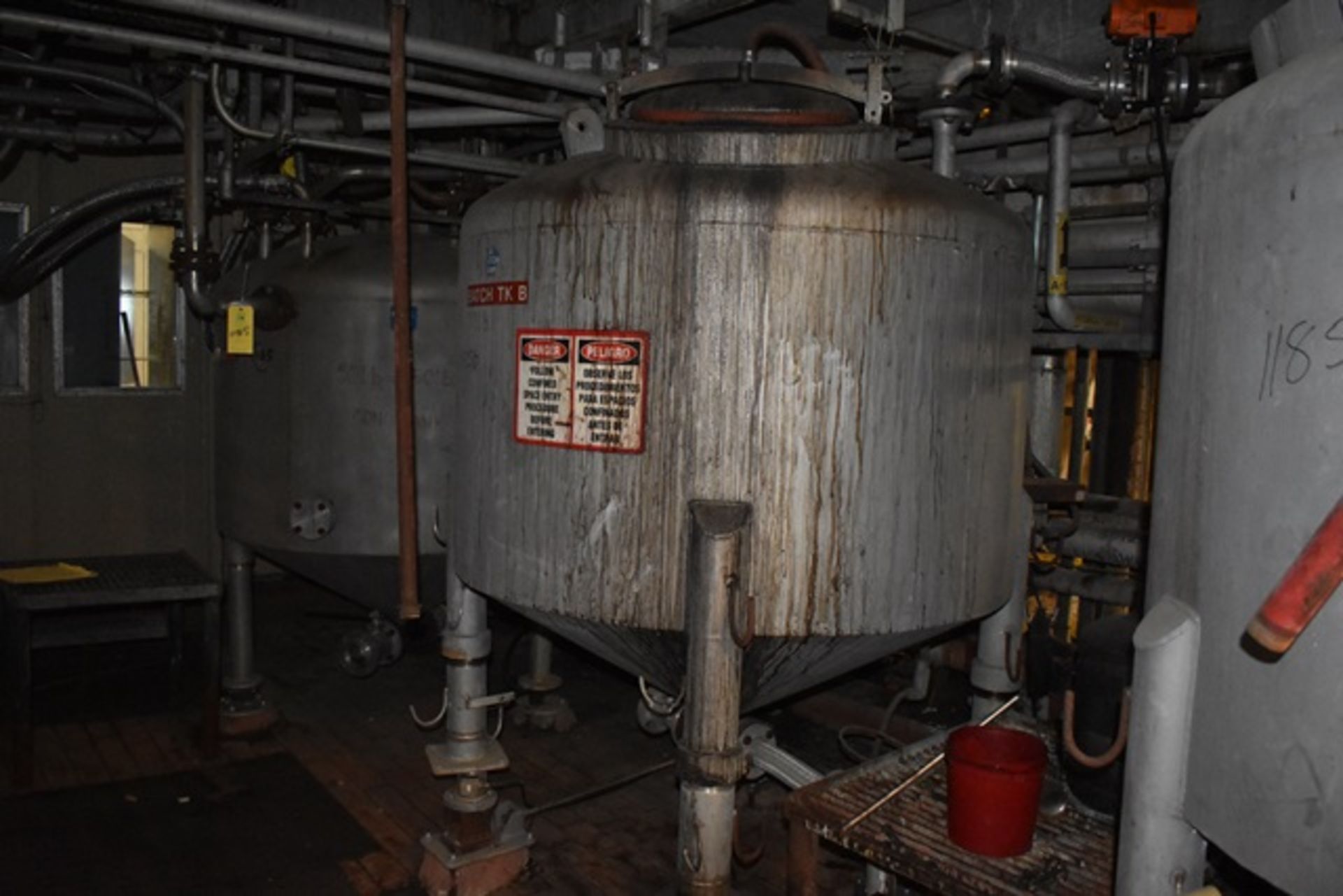(1) APV SS Concentrate tanks, approx unit no. batch tank A, B & Concentrate Tank, approx 6'dia x 5