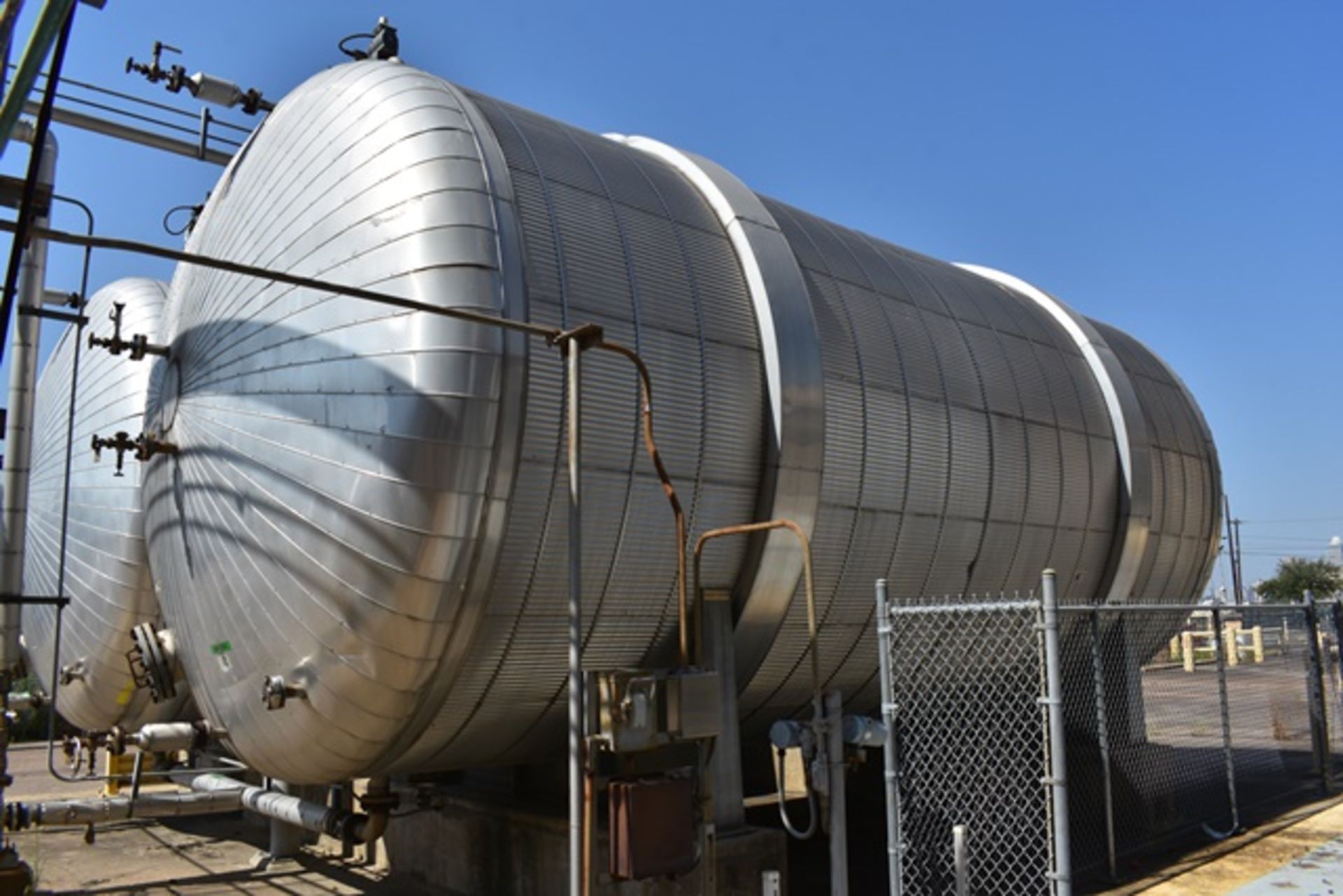 Taylor SS Horizontal Storage Tank, 27,800 gal., 13'6" dia x 26' on straight side, 20psig @ 220 deg F